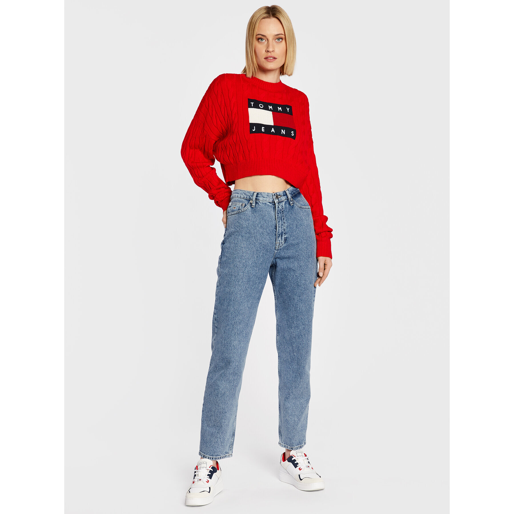 Tommy Jeans Blugi Julie DW0DW14138 Albastru Straight Fit - Pled.ro