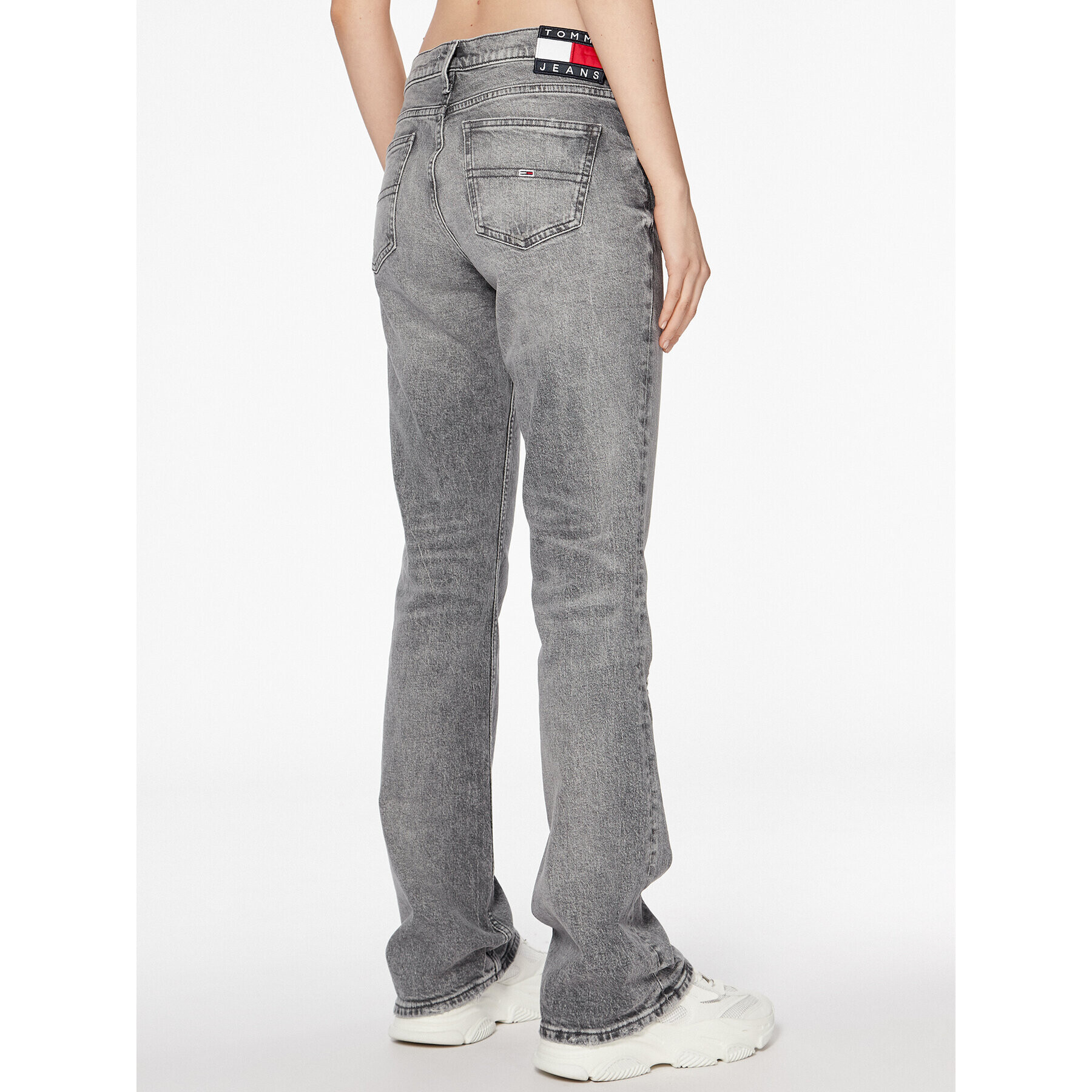 Tommy Jeans Blugi Maddie DW0DW15514 Gri Bootcut Fit - Pled.ro