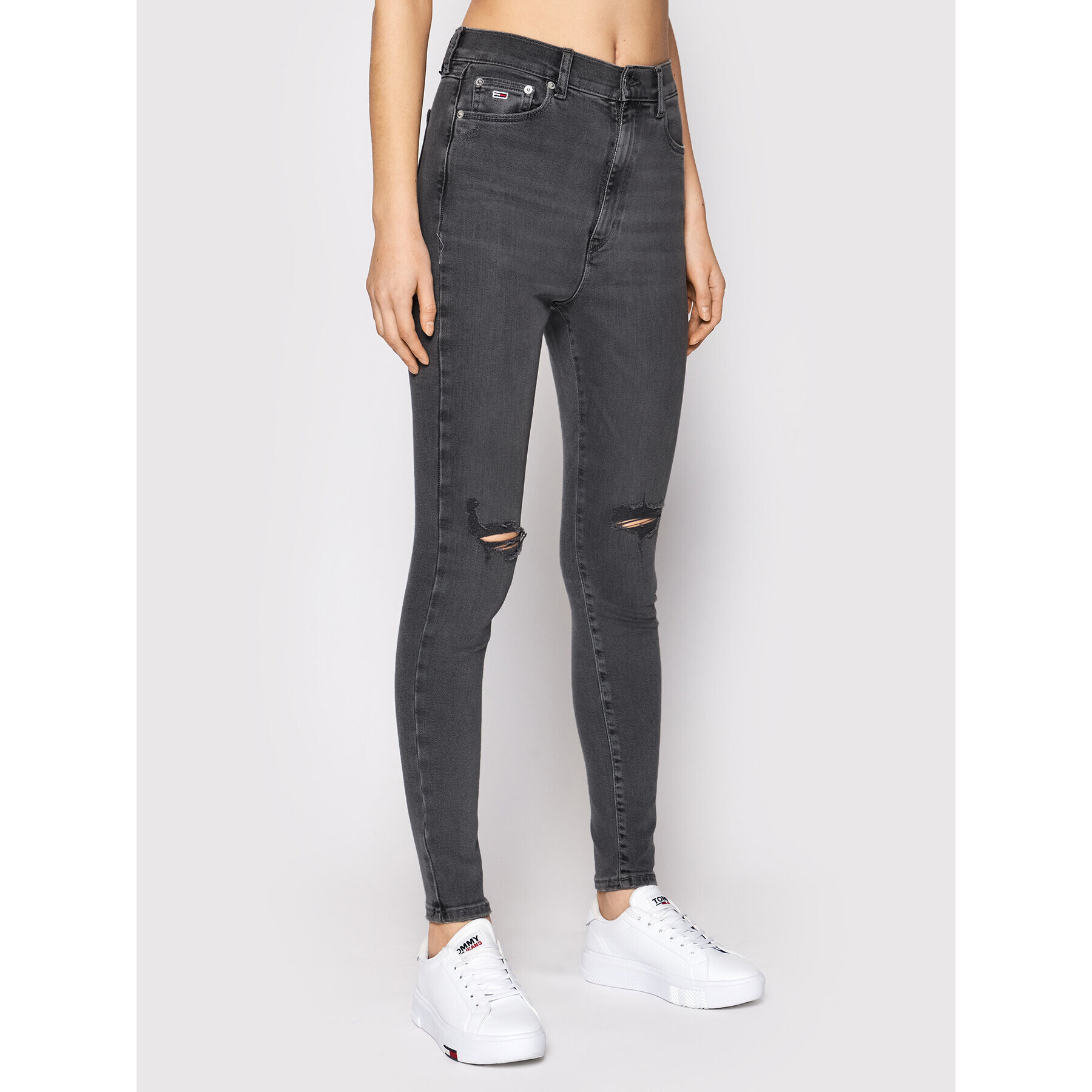 Tommy Jeans Blugi Melany DW0DW11555 Gri Skinny Fit - Pled.ro