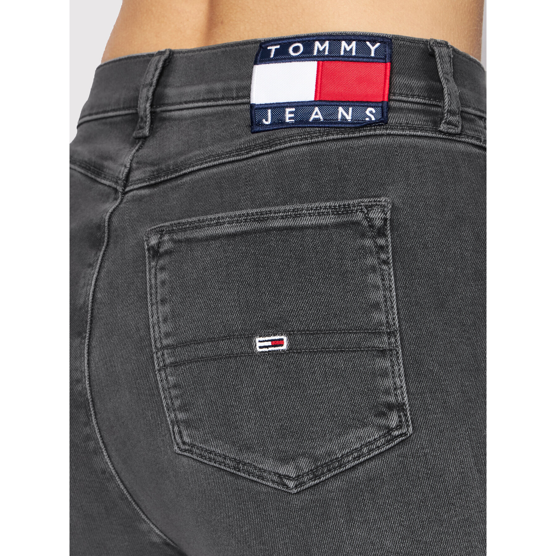 Tommy Jeans Blugi Melany DW0DW11555 Gri Skinny Fit - Pled.ro