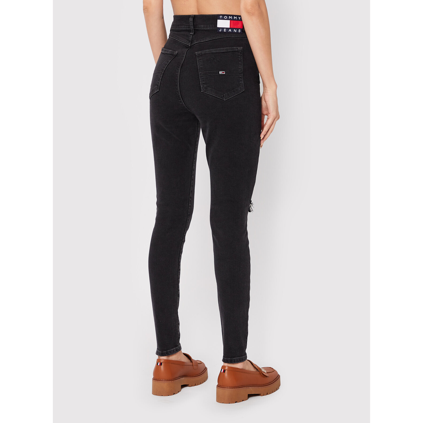 Tommy Jeans Blugi Melany DW0DW13164 Negru Super Skinny Fit - Pled.ro