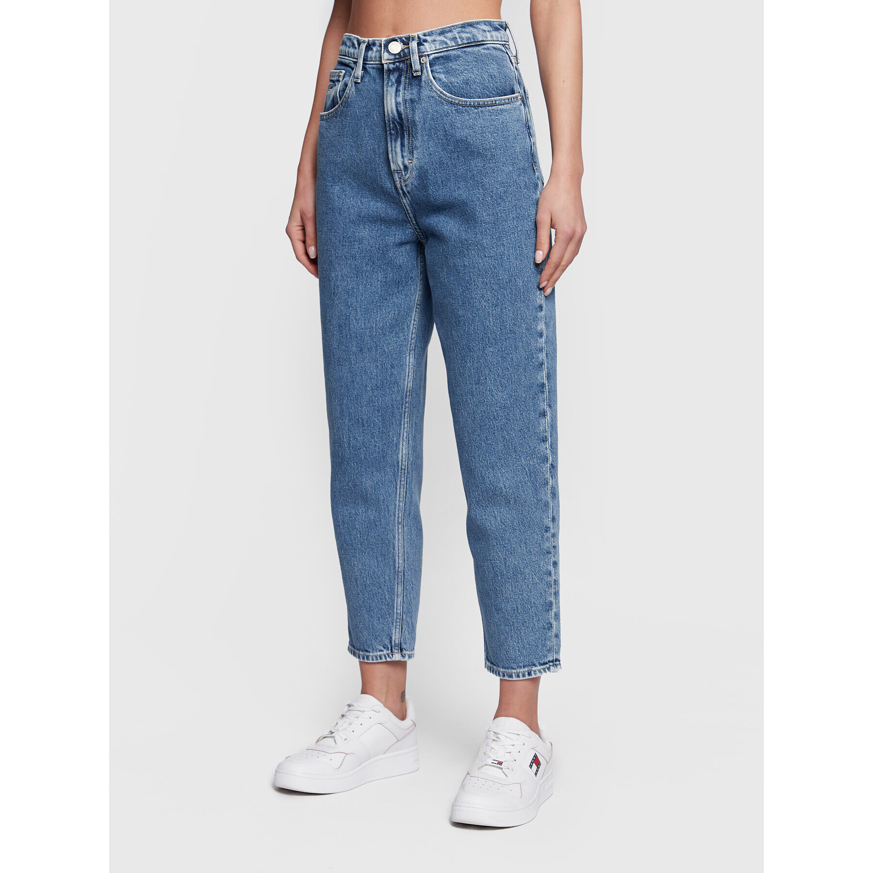 Tommy Jeans Blugi Mom Jean DW0DW14785 Albastru Relaxed Fit - Pled.ro