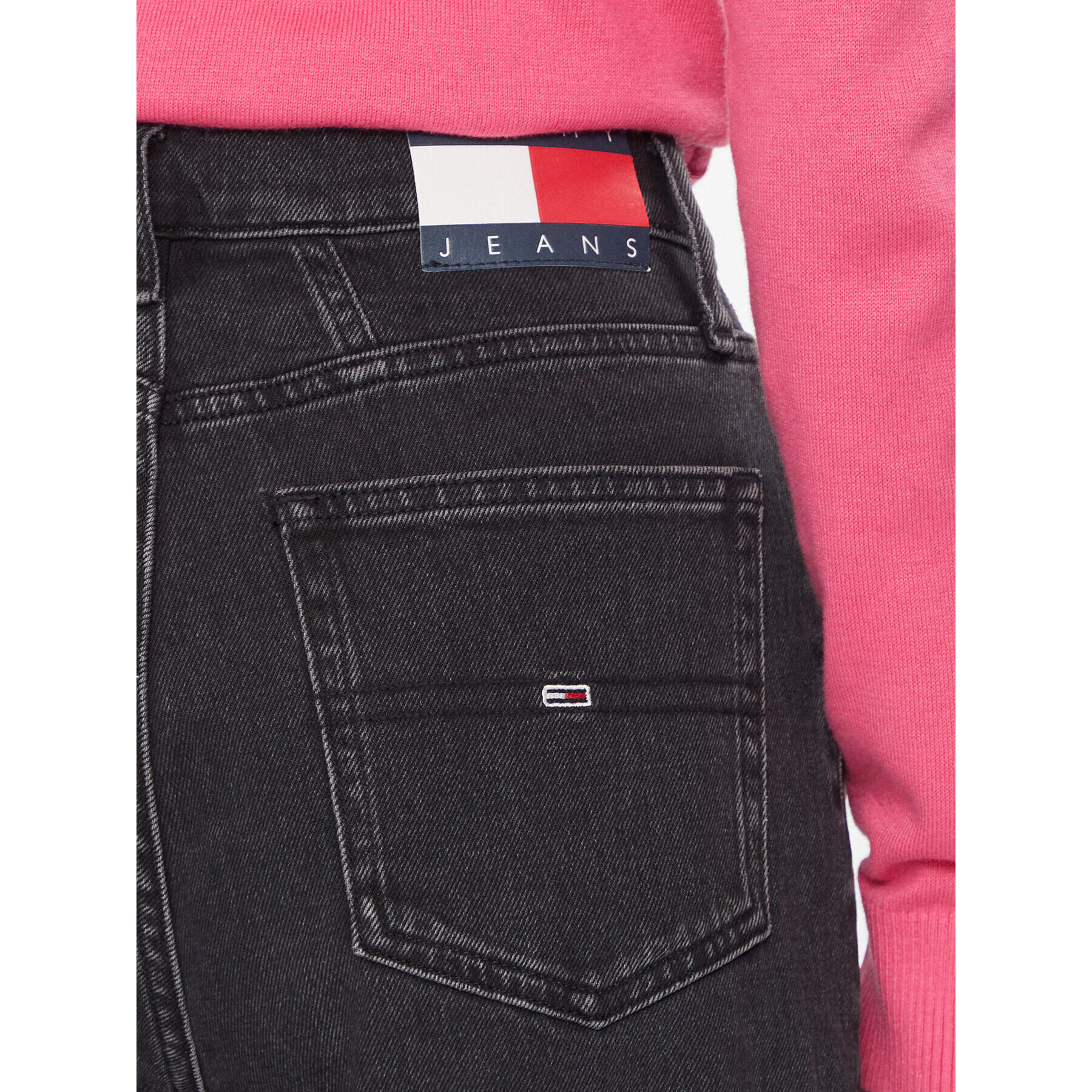 Tommy Jeans Blugi Mom Slim Uh Cg4181 DW0DW17694 Negru Slim Fit - Pled.ro