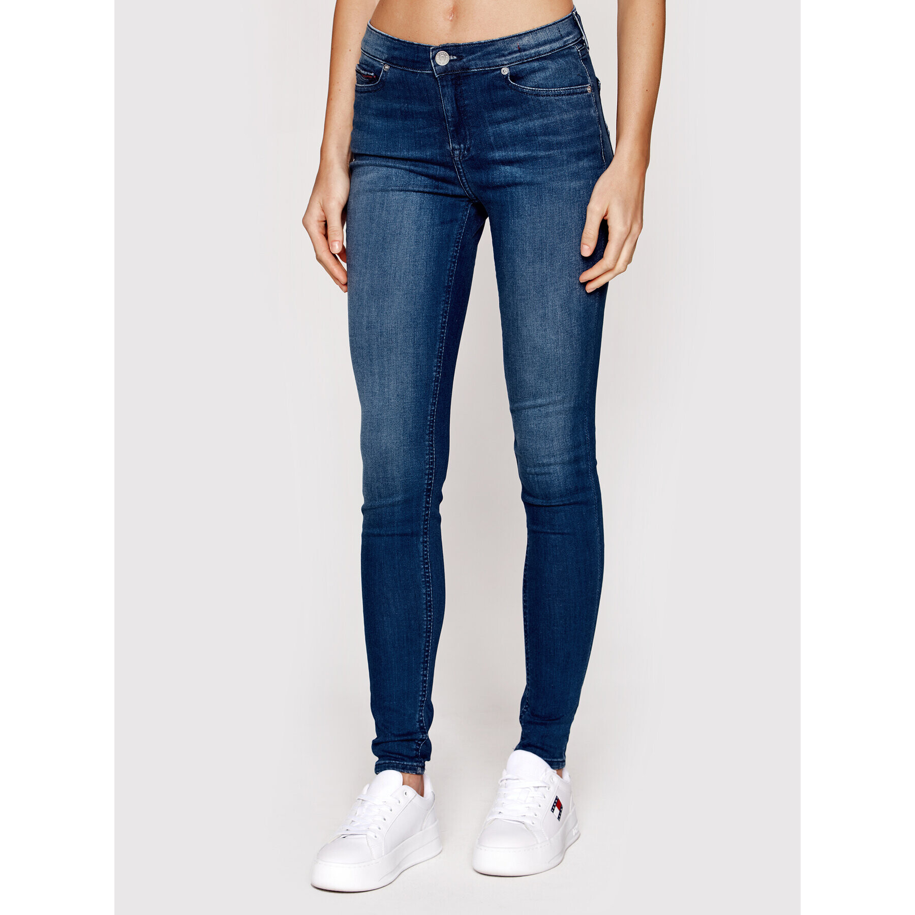 Tommy Jeans Blugi Nora DW0DW09213 Bleumarin Skinny Fit - Pled.ro