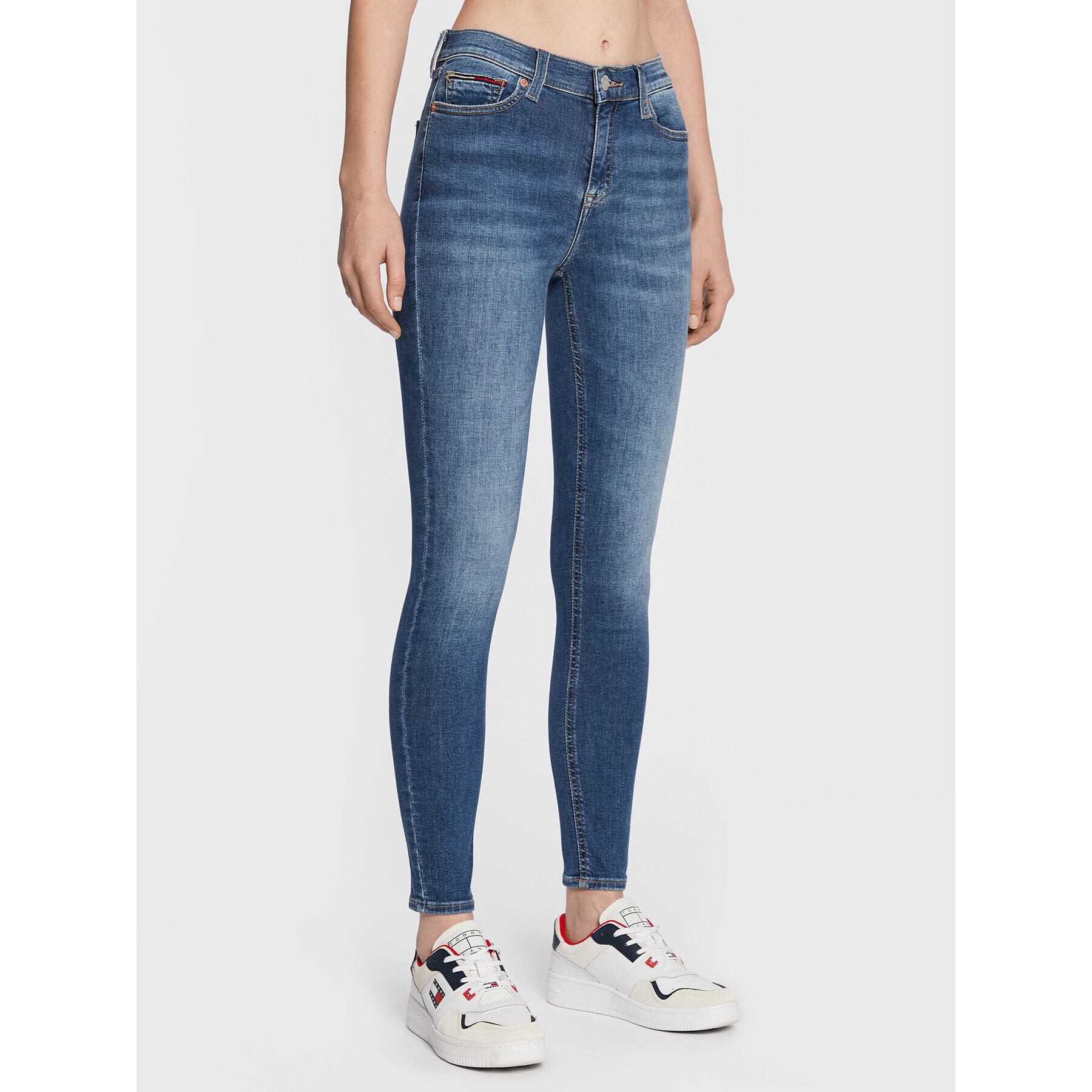 Tommy Jeans Blugi Nora DW0DW14093 Bleumarin Skinny Fit - Pled.ro