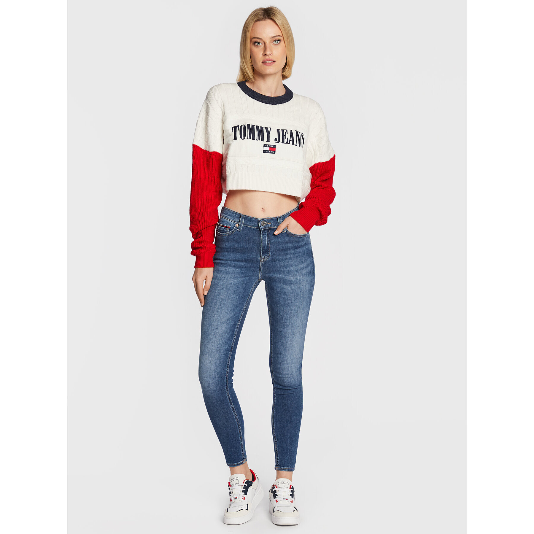 Tommy Jeans Blugi Nora DW0DW14093 Bleumarin Skinny Fit - Pled.ro