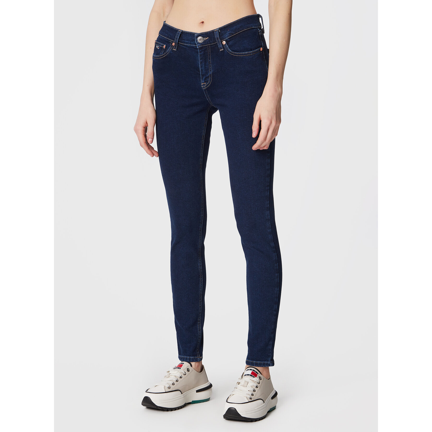 Tommy Jeans Blugi Nora DW0DW14825 Bleumarin Skinny Fit - Pled.ro