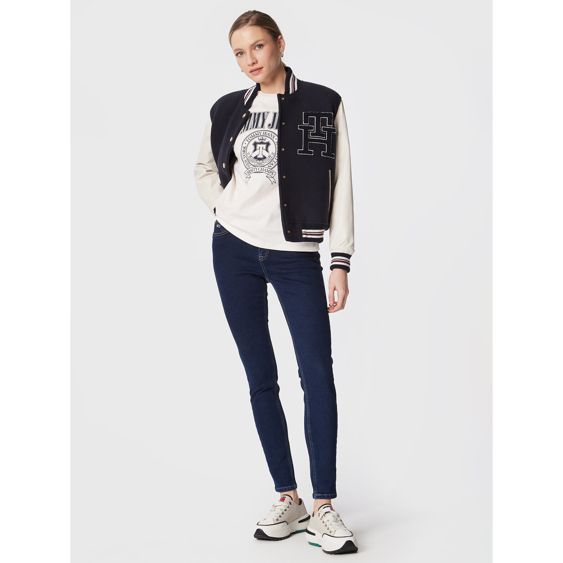 Tommy Jeans Blugi Nora DW0DW14825 Bleumarin Skinny Fit - Pled.ro