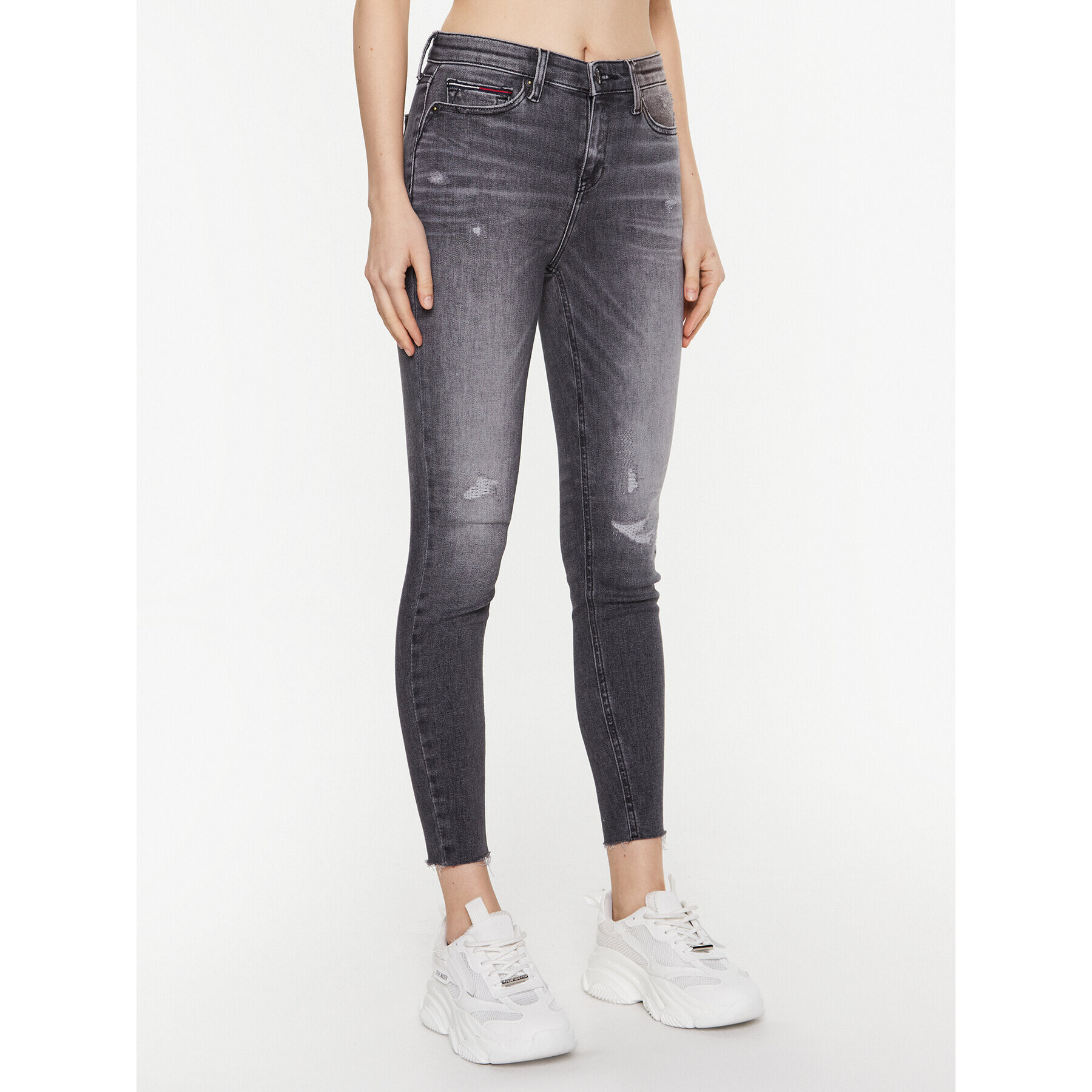 Tommy Jeans Blugi Nora DW0DW15497 Gri Skinny Fit - Pled.ro