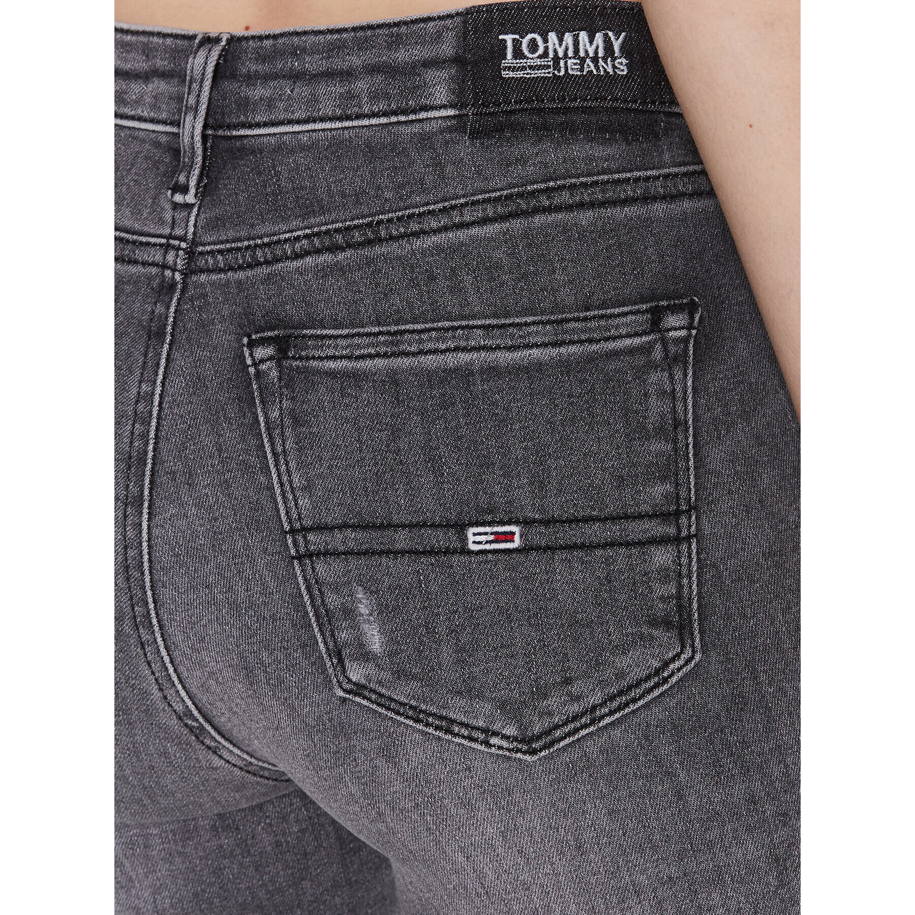 Tommy Jeans Blugi Nora DW0DW15497 Gri Skinny Fit - Pled.ro