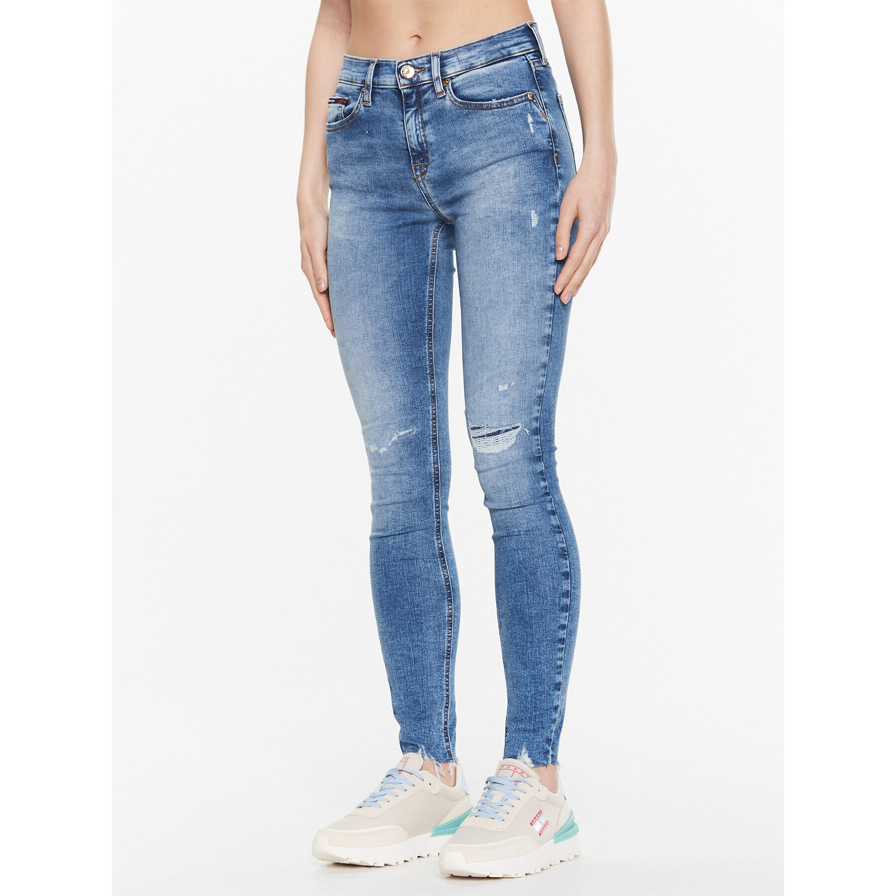 Tommy Jeans Blugi Nora DW0DW15498 Bleumarin Skinny Fit - Pled.ro