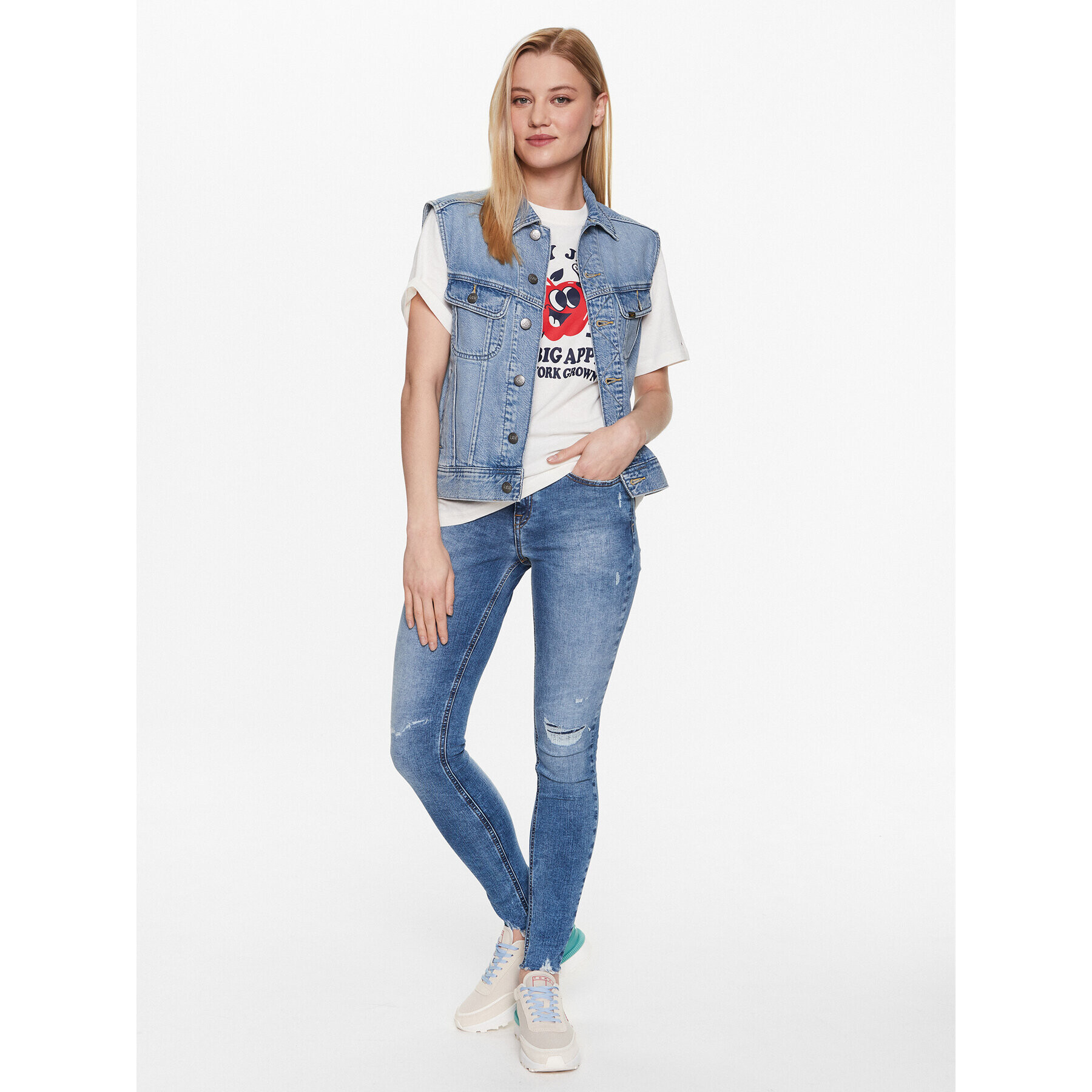 Tommy Jeans Blugi Nora DW0DW15498 Bleumarin Skinny Fit - Pled.ro