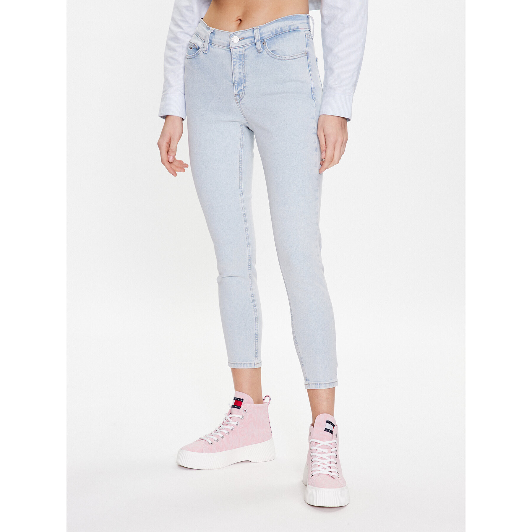 Tommy Jeans Blugi Nora DW0DW15499 Albastru Skinny Fit - Pled.ro