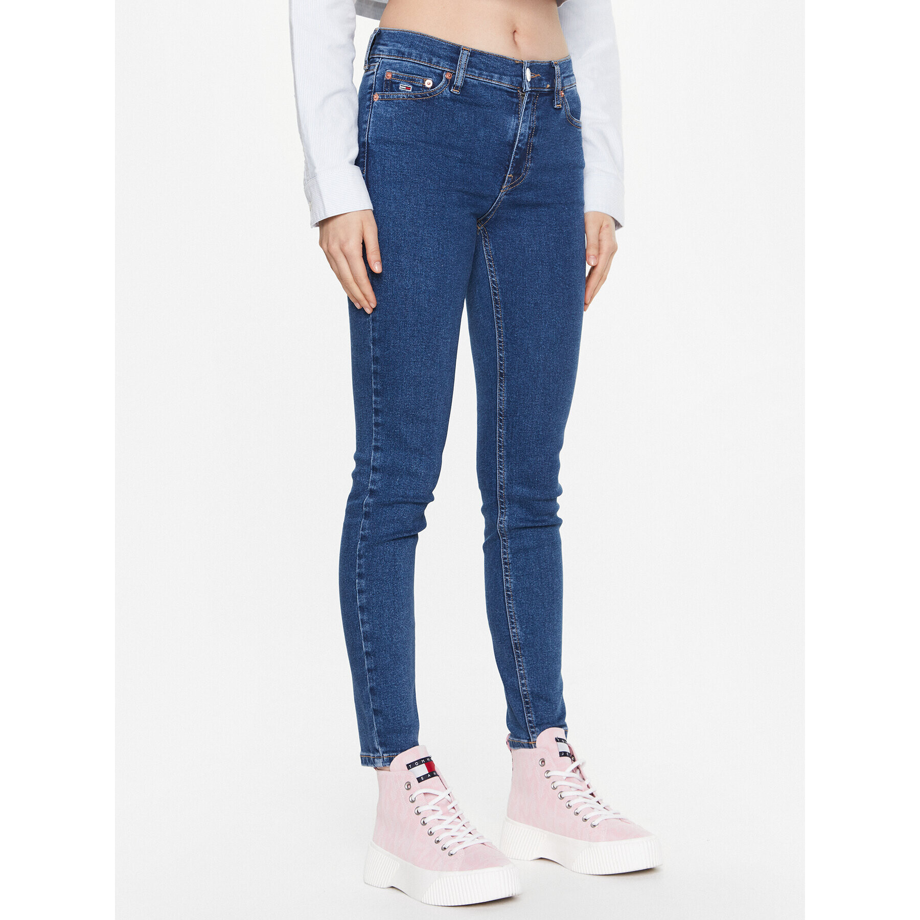 Tommy Jeans Blugi Nora DW0DW15742 Bleumarin Skinny Fit - Pled.ro