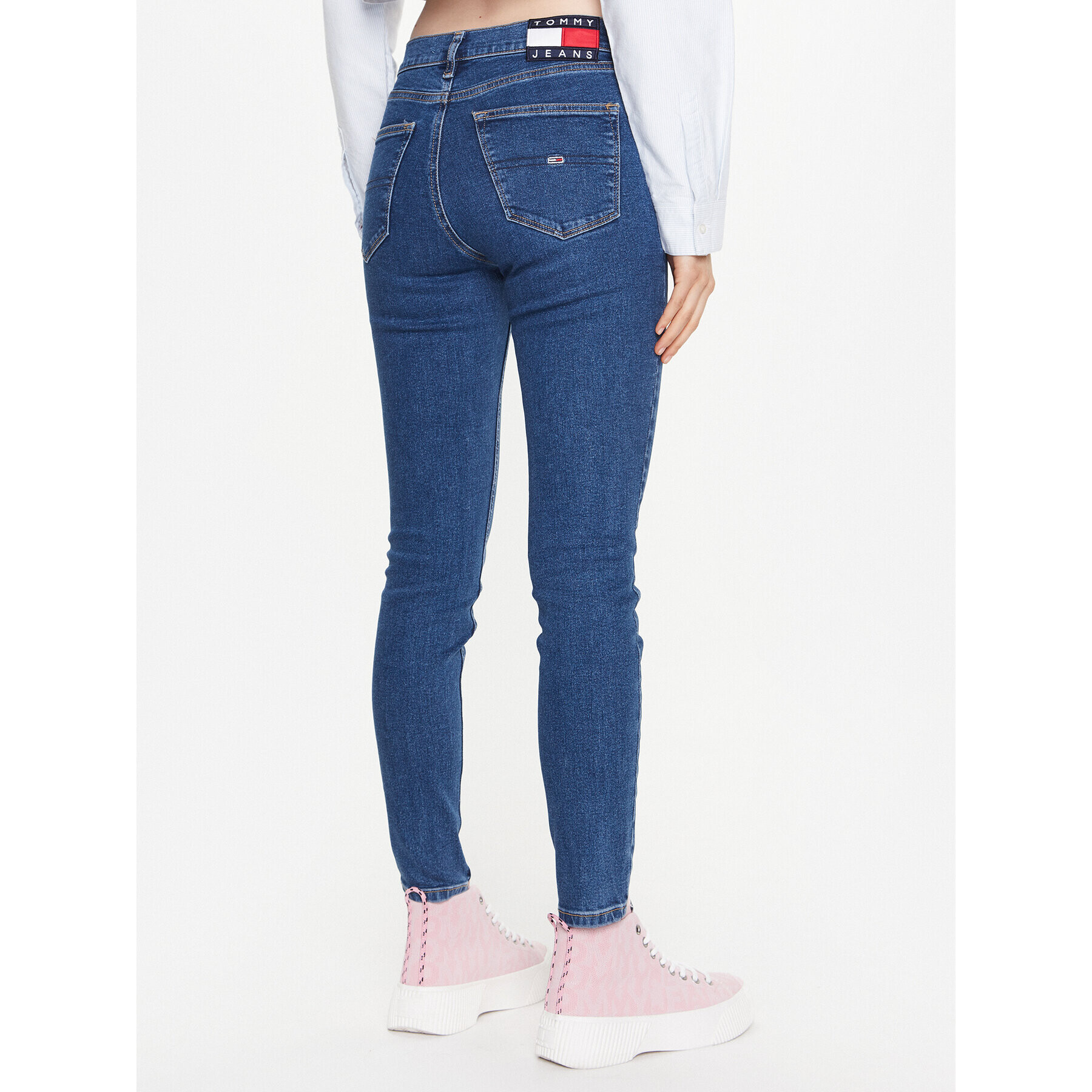 Tommy Jeans Blugi Nora DW0DW15742 Bleumarin Skinny Fit - Pled.ro