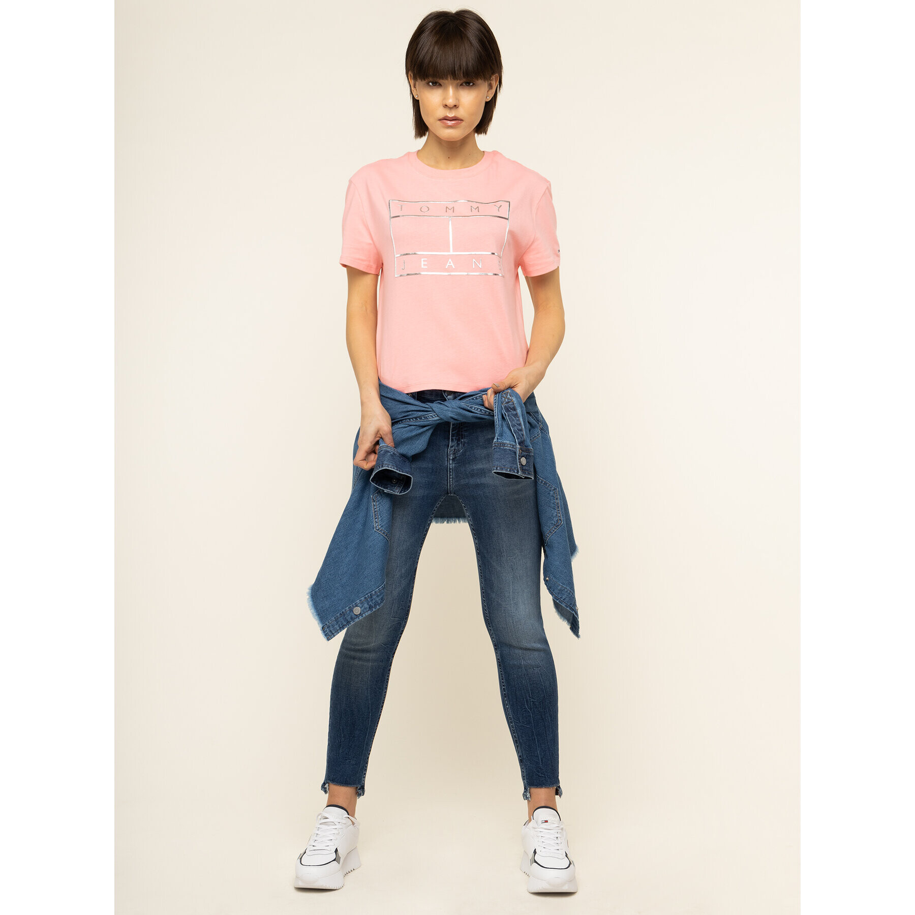 Tommy Jeans Blugi Nora Mid Rise Ankle DW0DW07500 Bleumarin Skinny Fit - Pled.ro