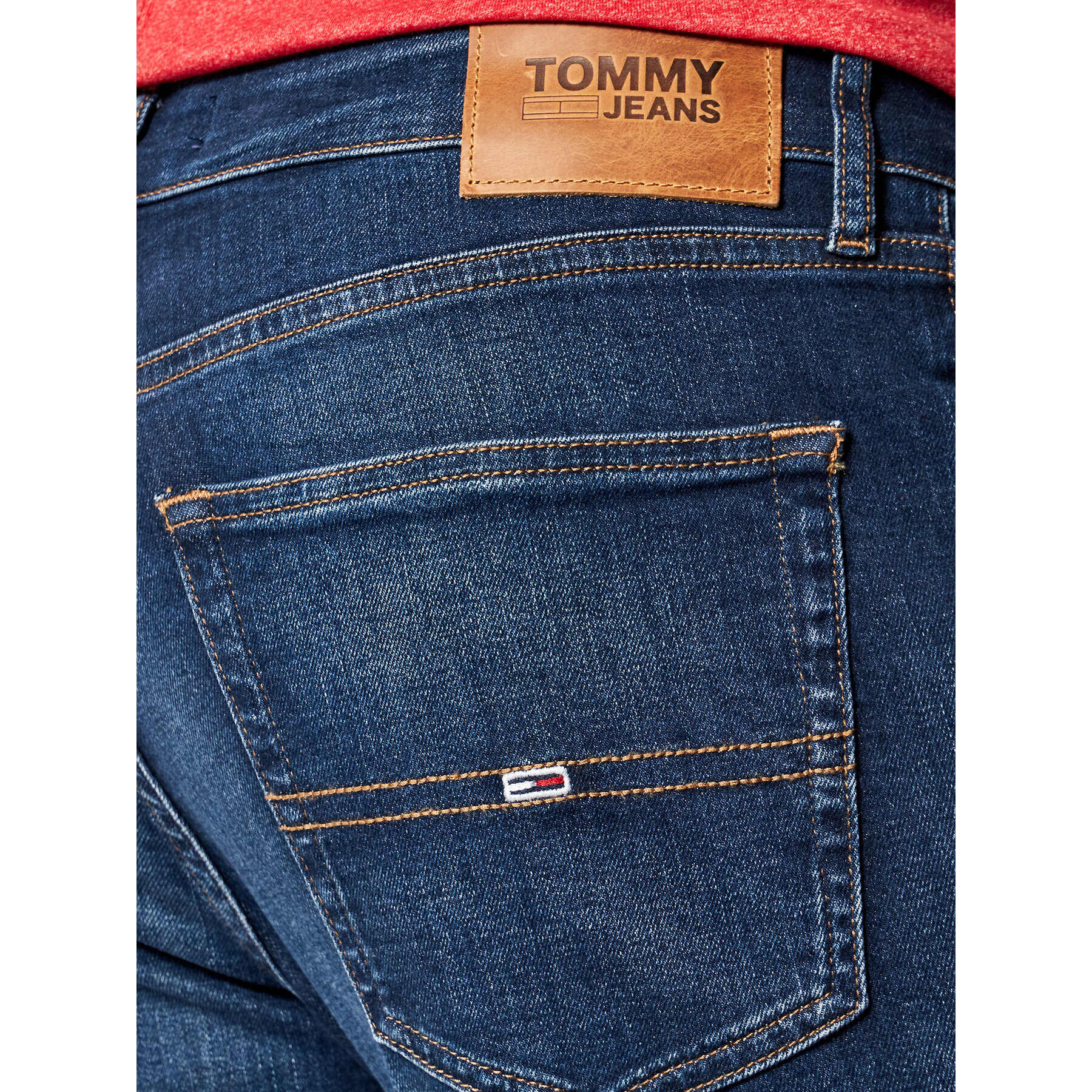 Tommy Jeans Blugi Scanton DM0DM09553 Bleumarin Slim Fit - Pled.ro