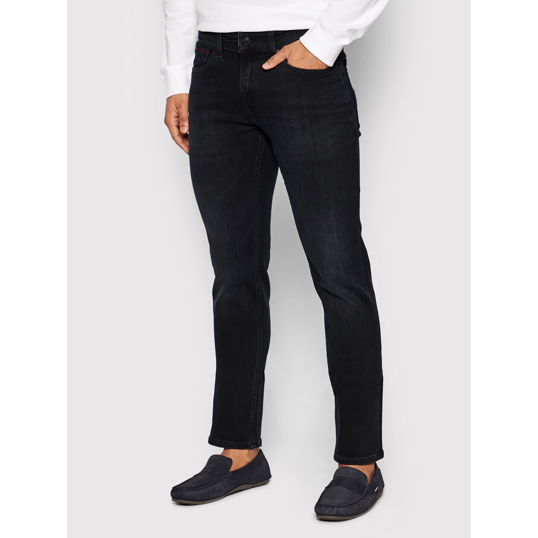 Tommy Jeans Blugi Scanton DM0DM09561 Negru Slim Fit - Pled.ro