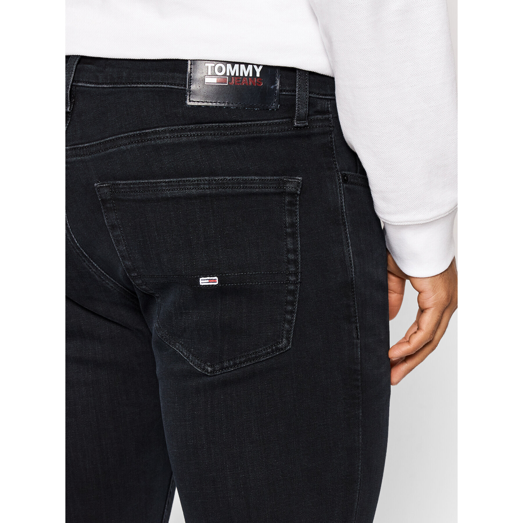 Tommy Jeans Blugi Scanton DM0DM09561 Negru Slim Fit - Pled.ro