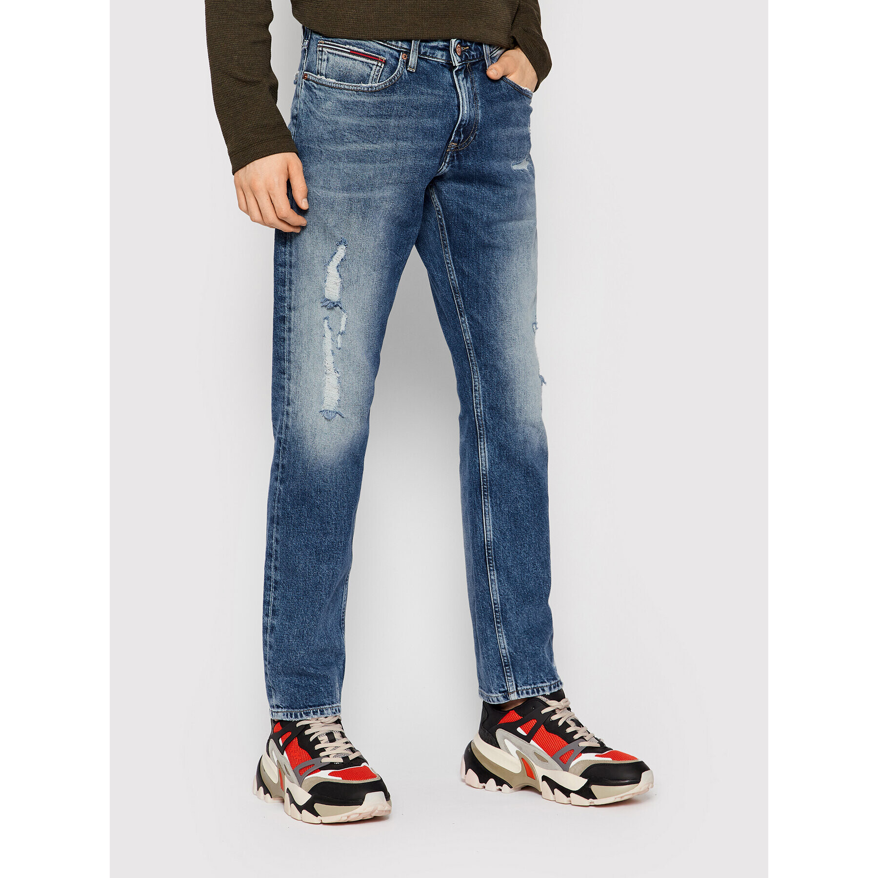 Tommy Jeans Blugi Scanton DM0DM09801 Bleumarin Slim Fit - Pled.ro