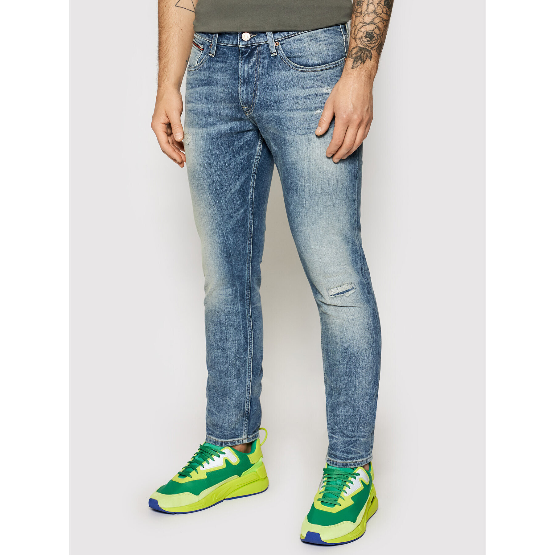 Tommy Jeans Blugi Scanton DM0DM09883 Bleumarin Slim Fit - Pled.ro