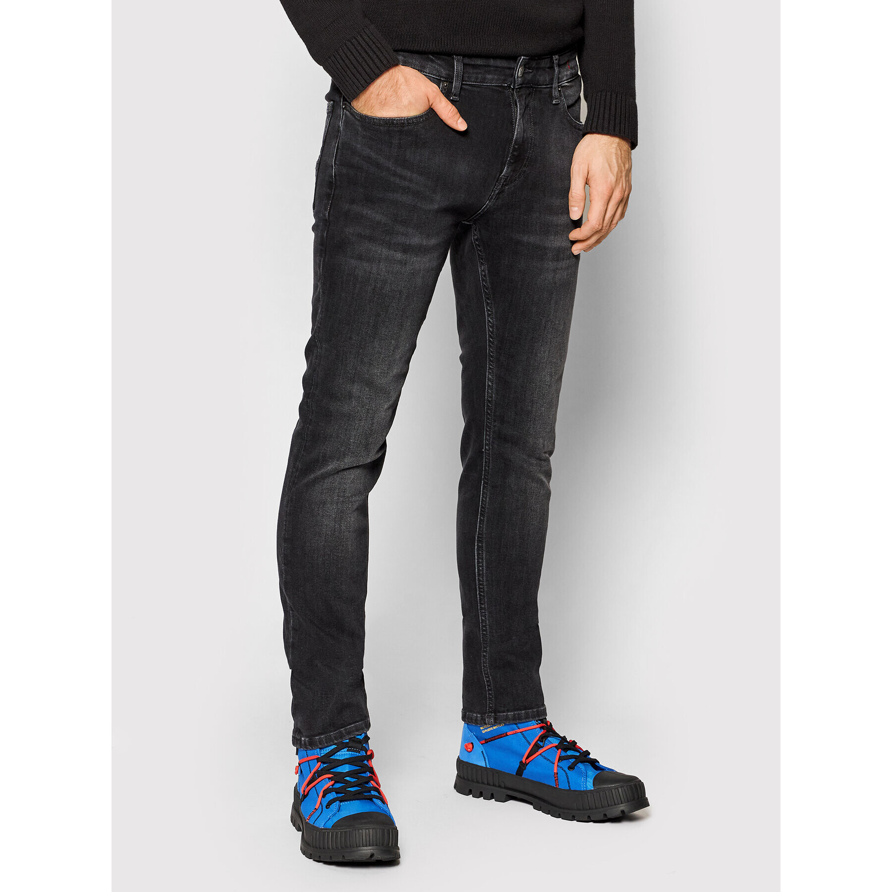 Tommy Jeans Blugi Scanton DM0DM11143 Negru Slim Fit - Pled.ro