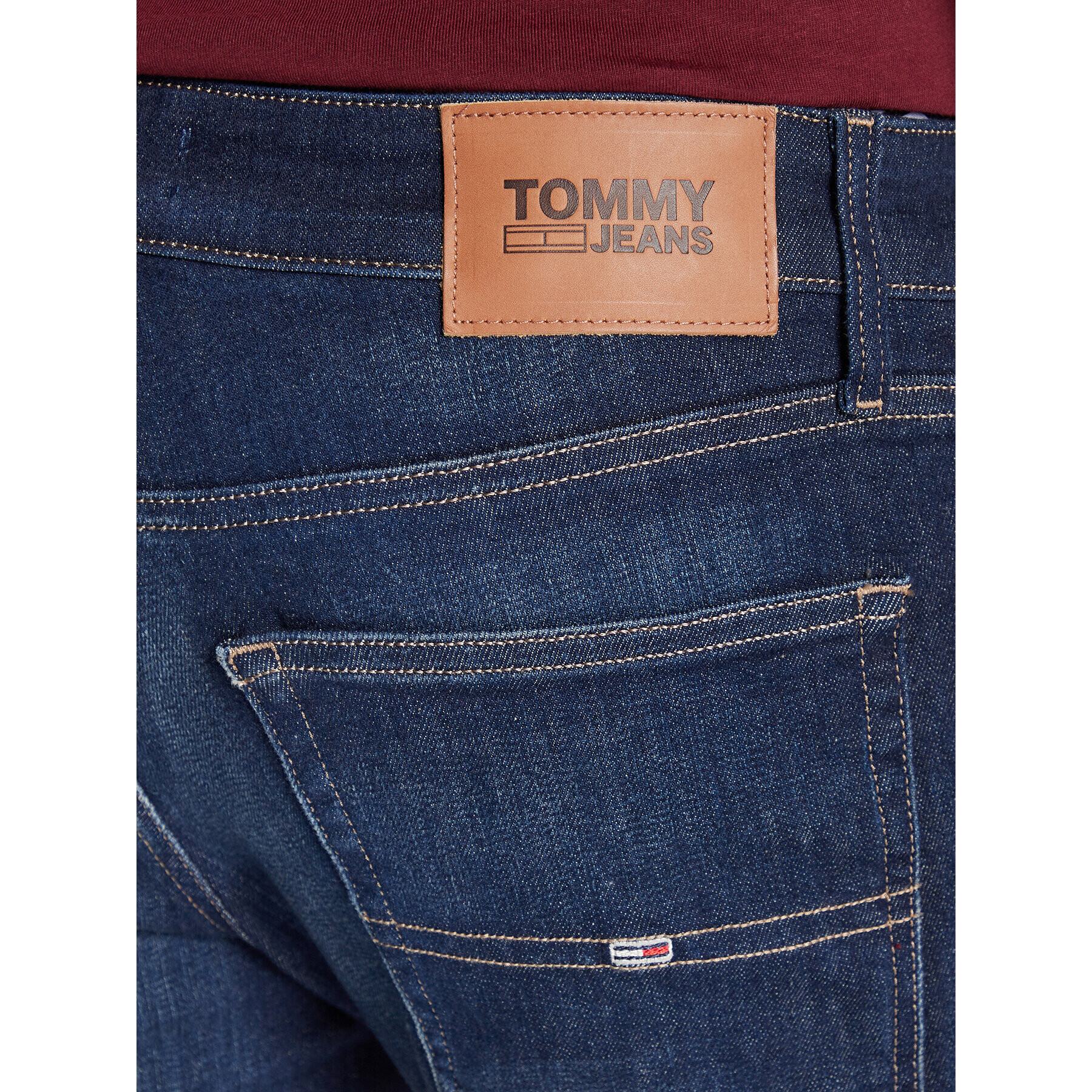 Tommy Jeans Blugi Scanton DM0DM14810 Bleumarin Slim Fit - Pled.ro