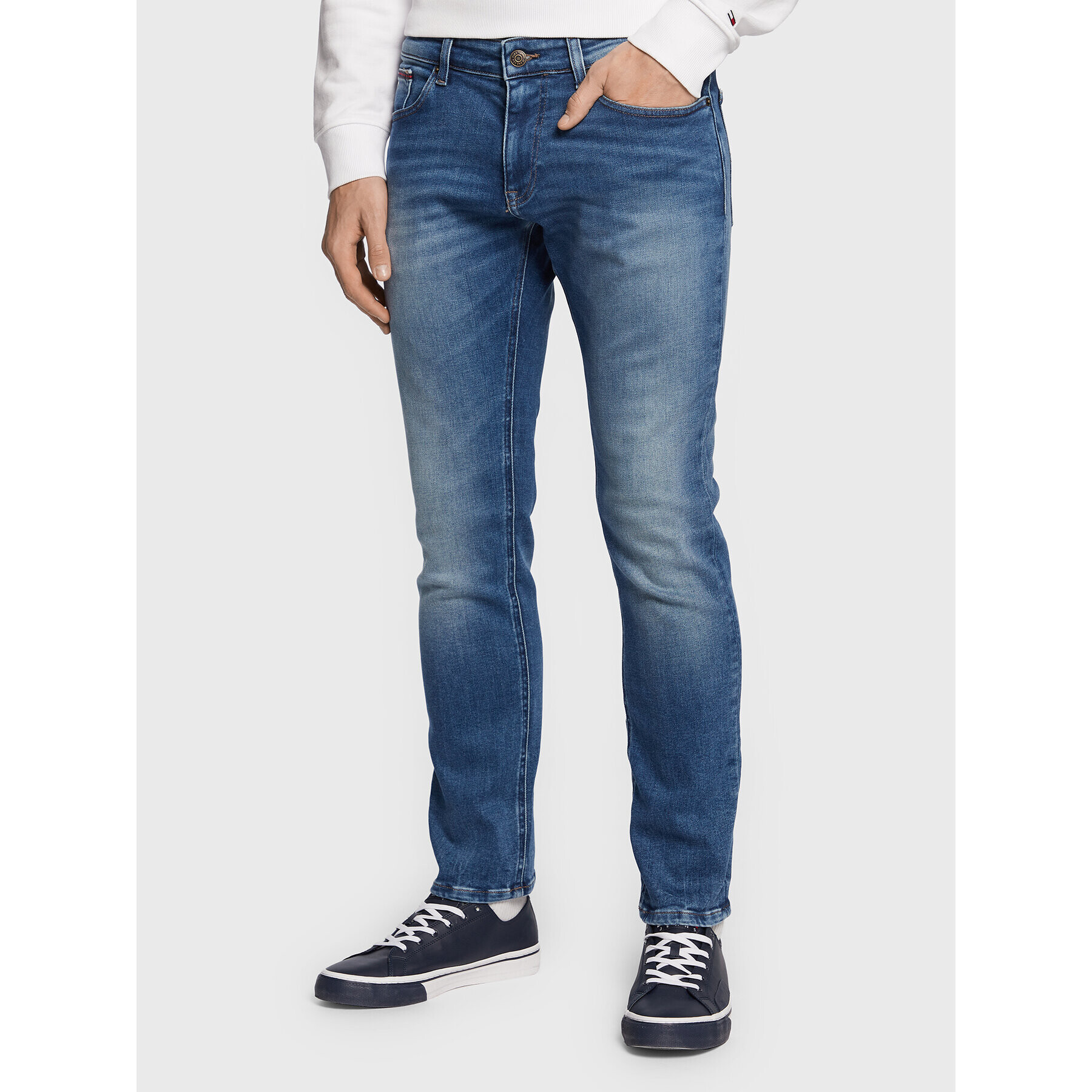 Tommy Jeans Blugi Scanton DM0DM15558 Albastru Slim Fit - Pled.ro