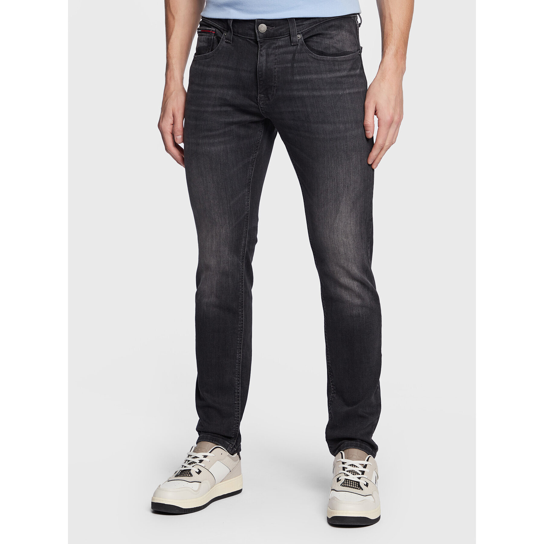 Tommy Jeans Blugi Scanton DM0DM16027 Negru Slim Fit - Pled.ro