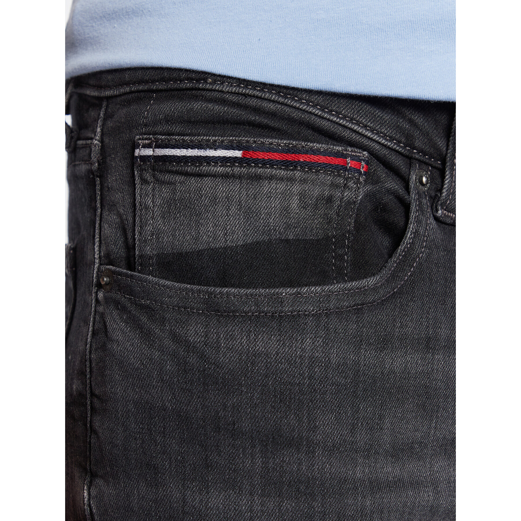 Tommy Jeans Blugi Scanton DM0DM16027 Negru Slim Fit - Pled.ro