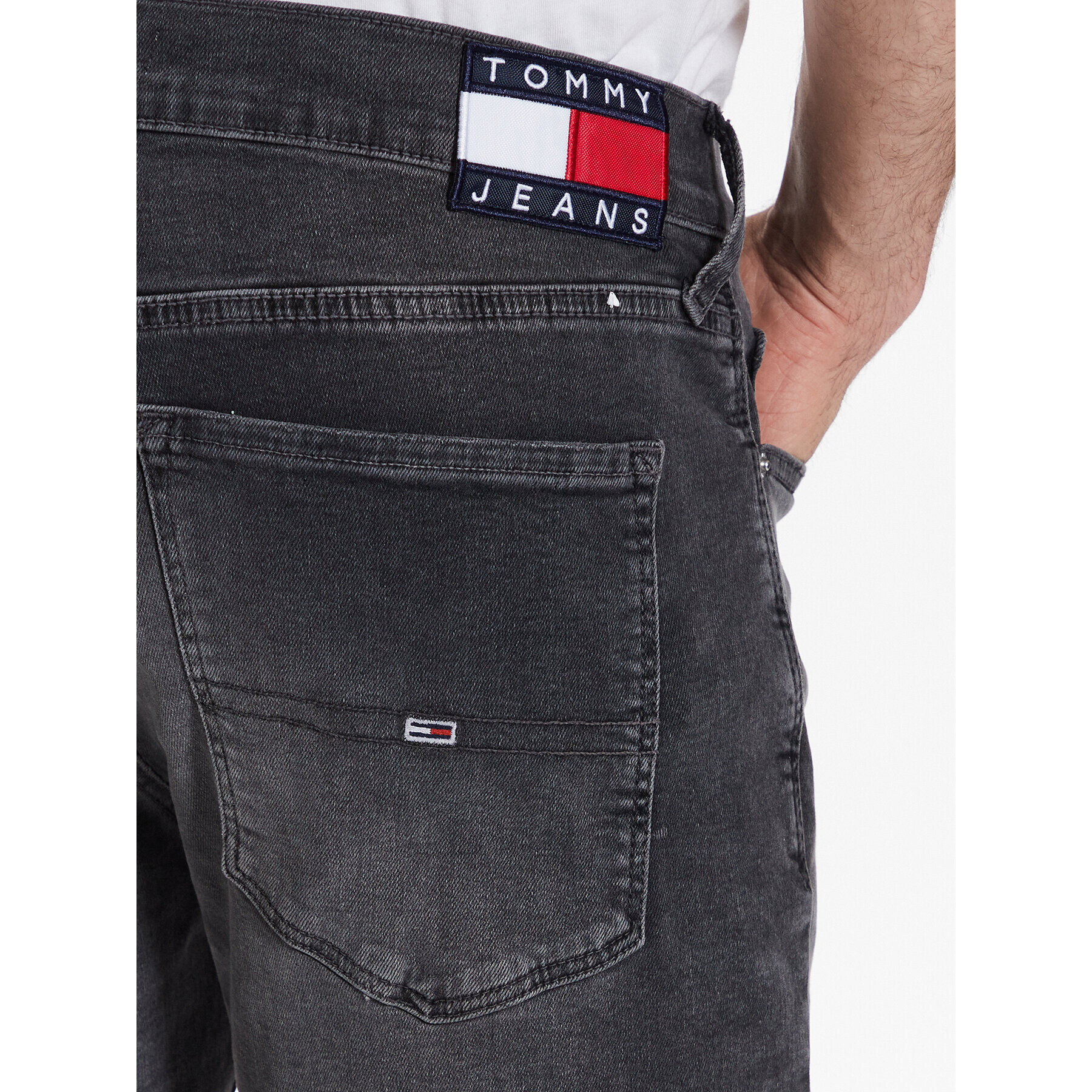 Tommy Jeans Blugi Scanton DM0DM16140 Gri Slim Fit - Pled.ro