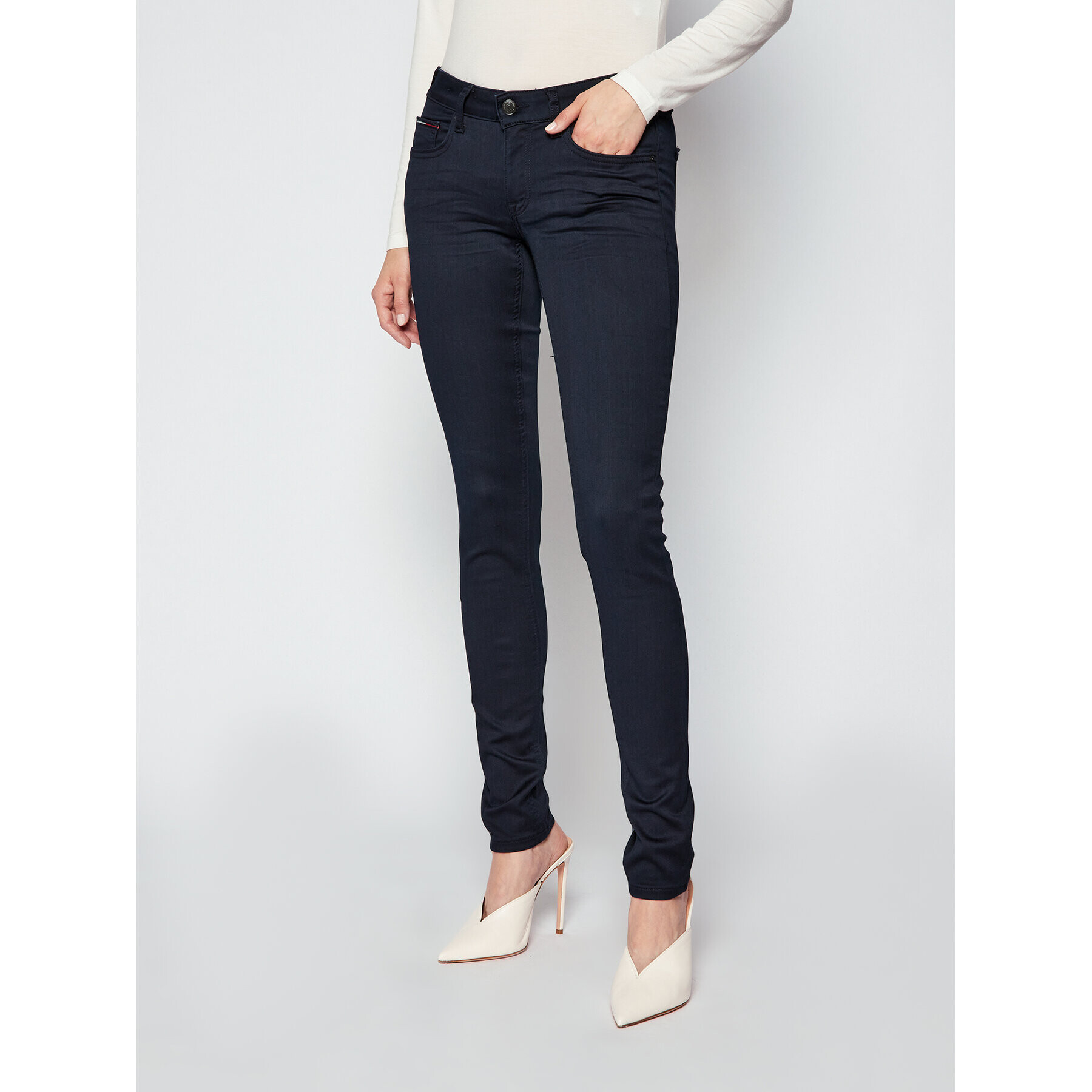 Tommy Jeans Blugi Skinny Fit Sophie DW0DW04410 Bleumarin Skinny Fit - Pled.ro