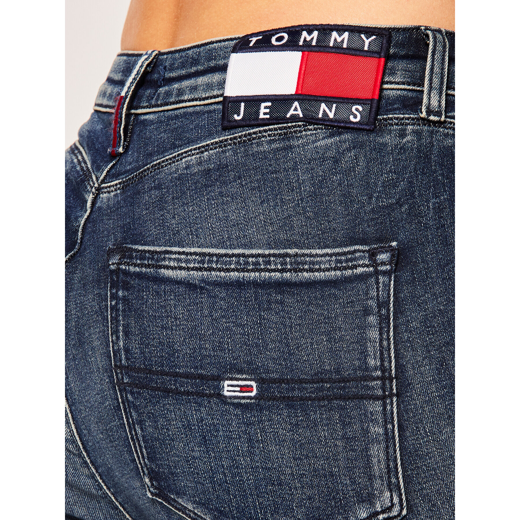 Tommy Jeans Blugi Skinny Fit Sylvia DW0DW08123 Bleumarin Super Skinny Fit - Pled.ro