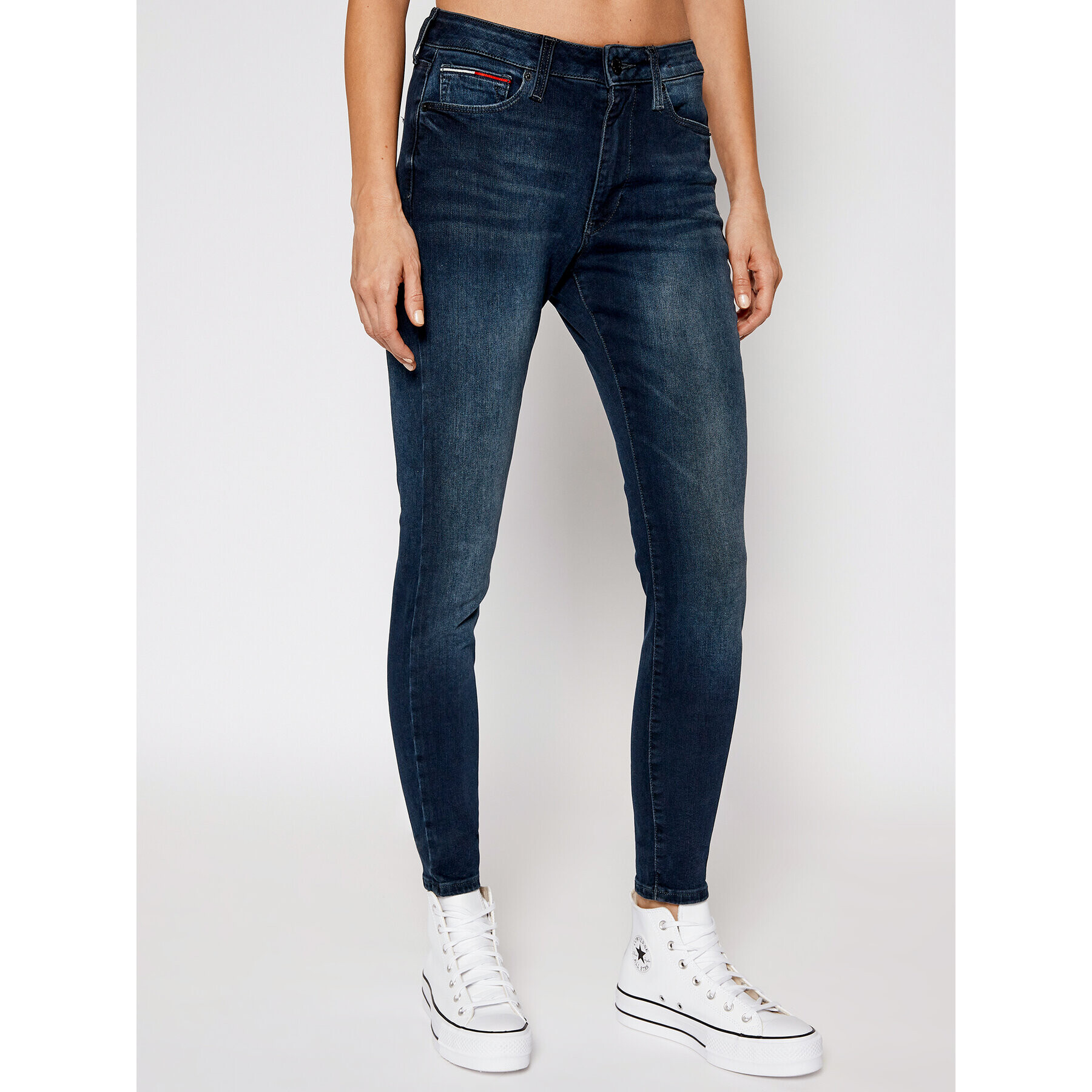 Tommy Jeans Blugi Skinny Fit Sylvia DW0DW09009 Bleumarin Skinny Fit - Pled.ro