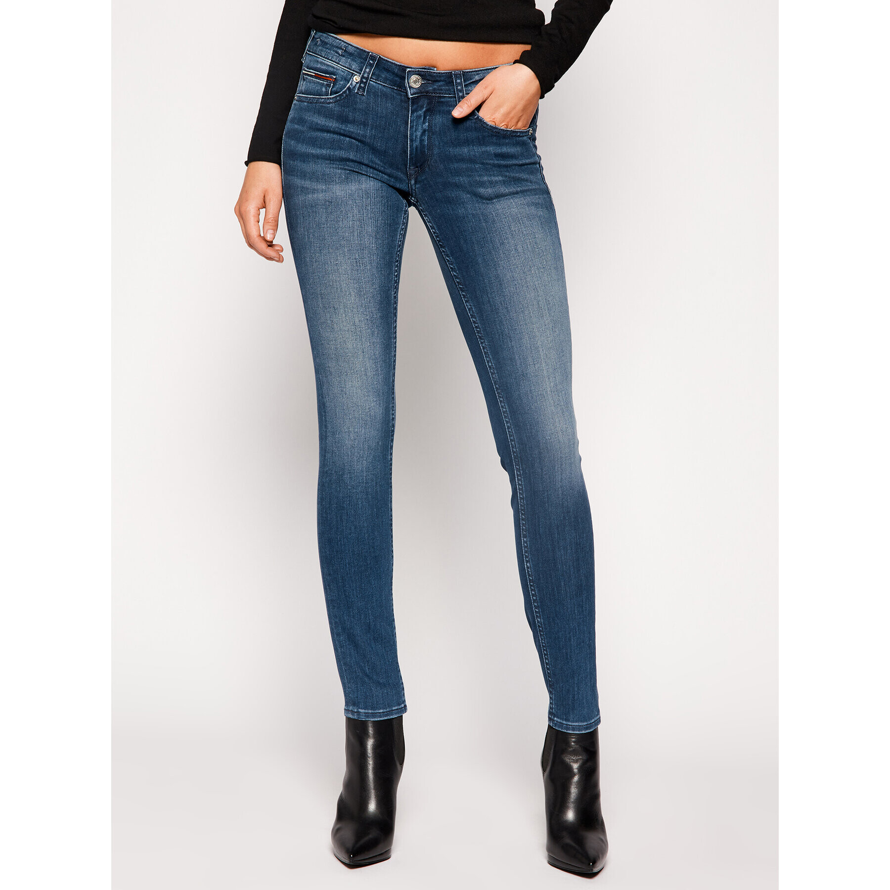 Tommy Jeans Blugi Slim Fit Low Rise Skinny Sophie Nmst DW0DW04407 Bleumarin Slim Fit - Pled.ro