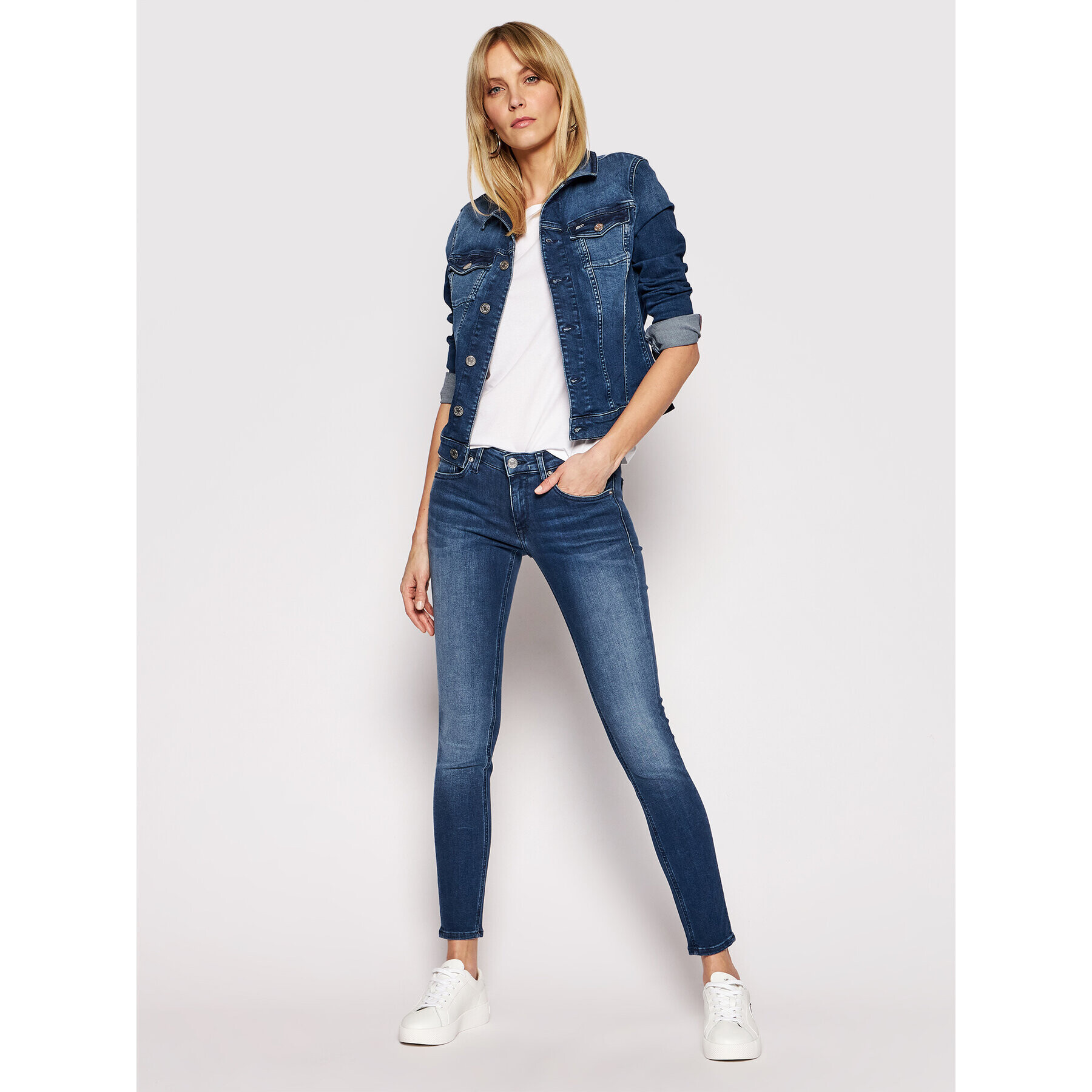 Tommy Jeans Blugi Sophie DW0DW09214 Bleumarin Skinny Fit - Pled.ro