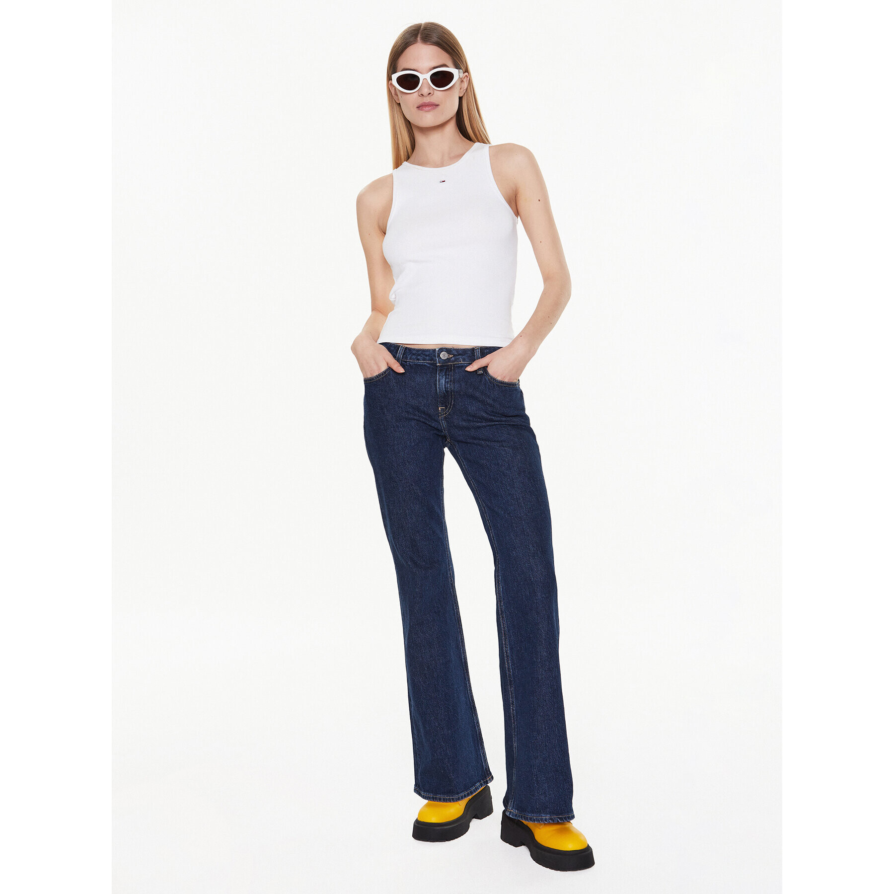 Tommy Jeans Blugi Sophie DW0DW14773 Bleumarin Flared Leg - Pled.ro