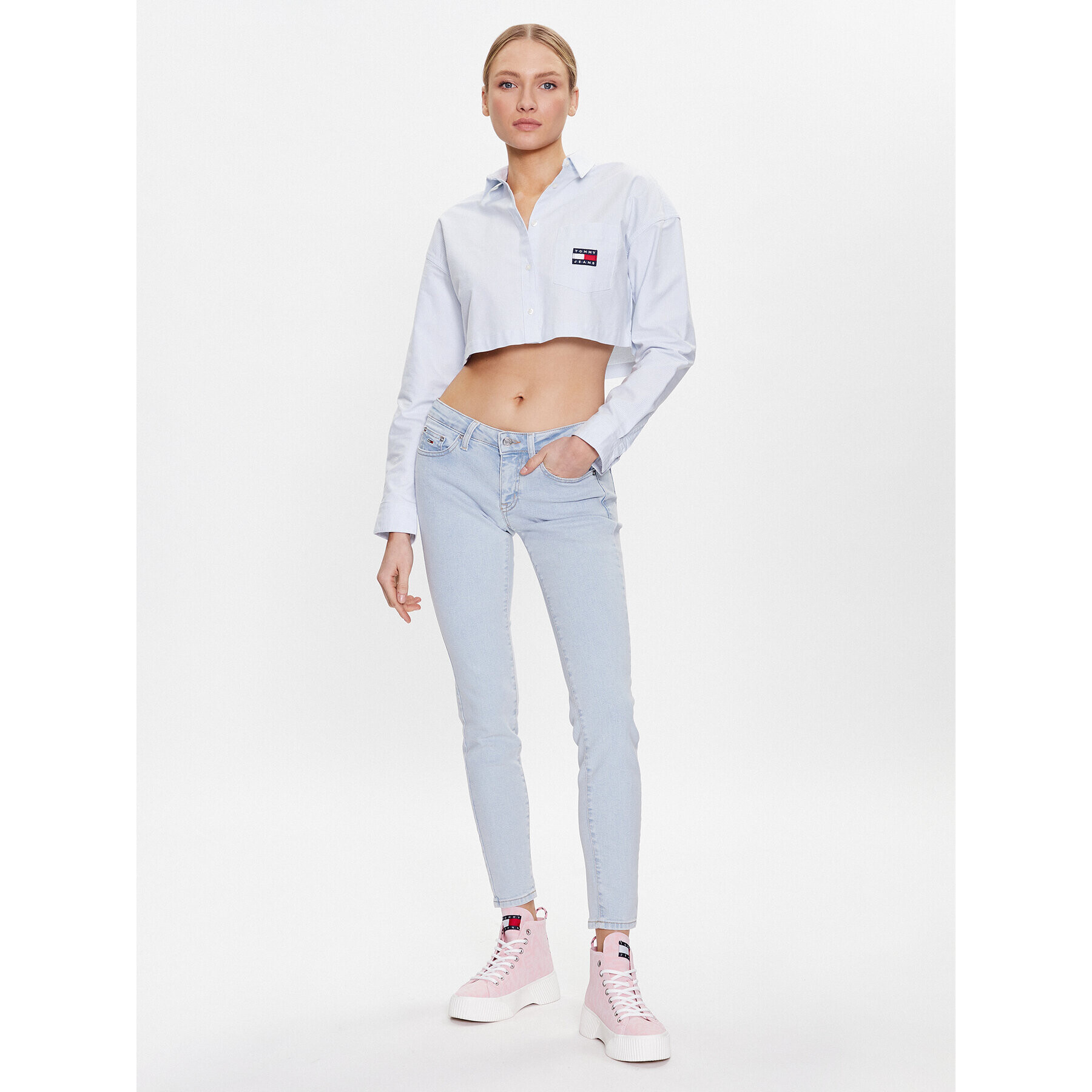 Tommy Jeans Blugi Sophie DW0DW15500 Albastru Skinny Fit - Pled.ro