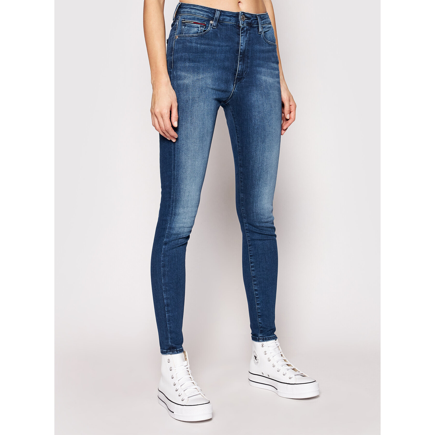 Tommy Jeans Blugi Sylvia DW0DW09215 Albastru Super Skinny Fit - Pled.ro