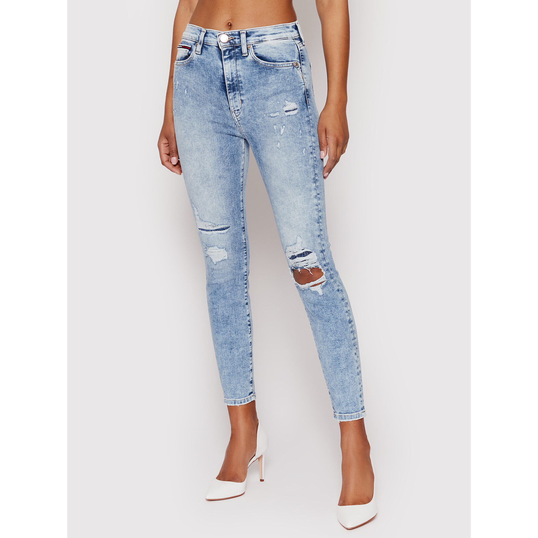 Tommy Jeans Blugi Sylvia DW0DW12388 Albastru Skinny Ankle Fit - Pled.ro