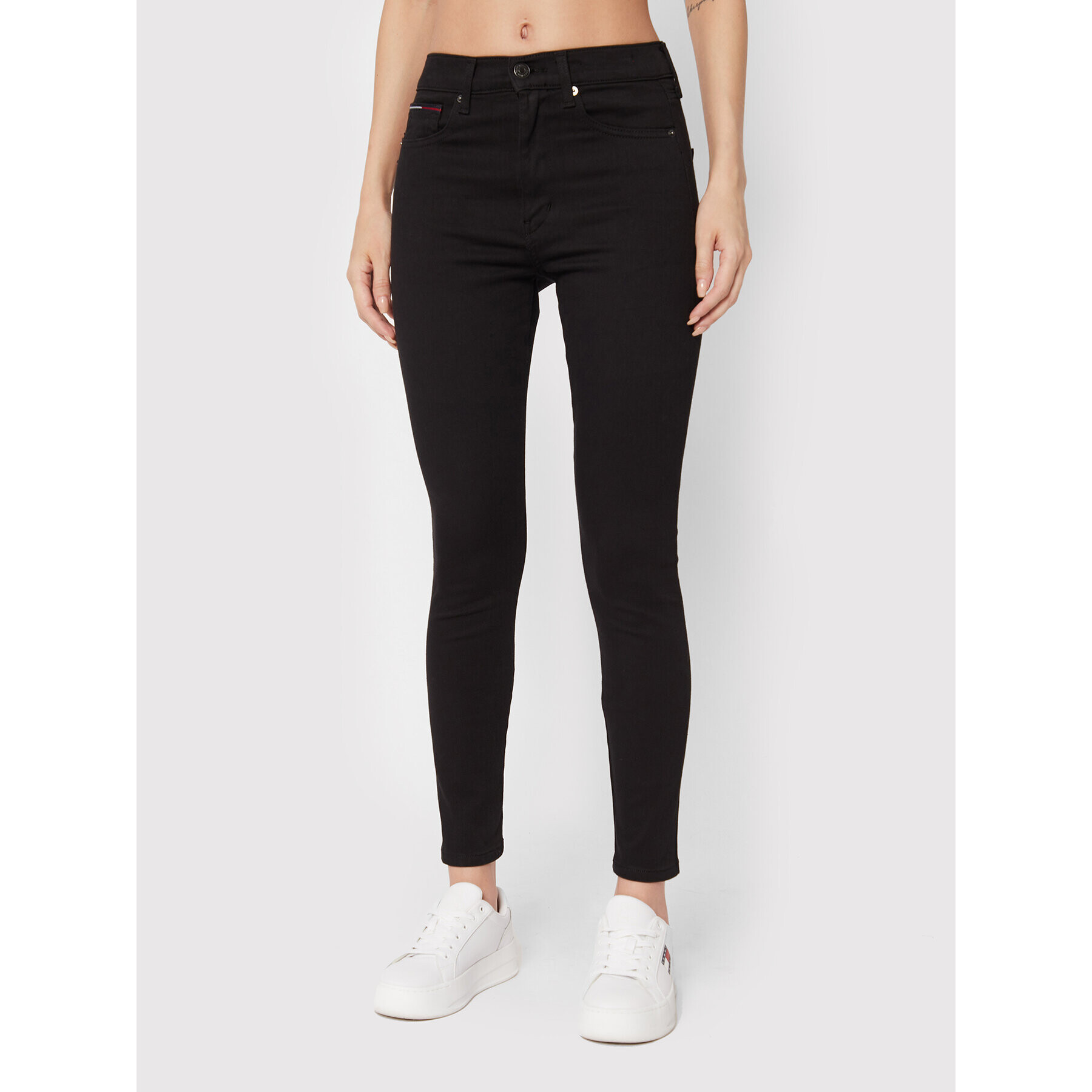 Tommy Jeans Blugi Sylvia DW0DW13388 Negru Skinny Fit - Pled.ro