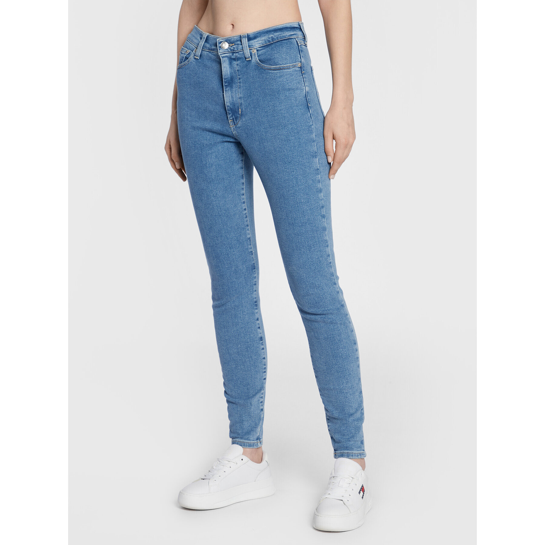 Tommy Jeans Blugi Sylvia DW0DW13900 Albastru Super Skinny Fit - Pled.ro