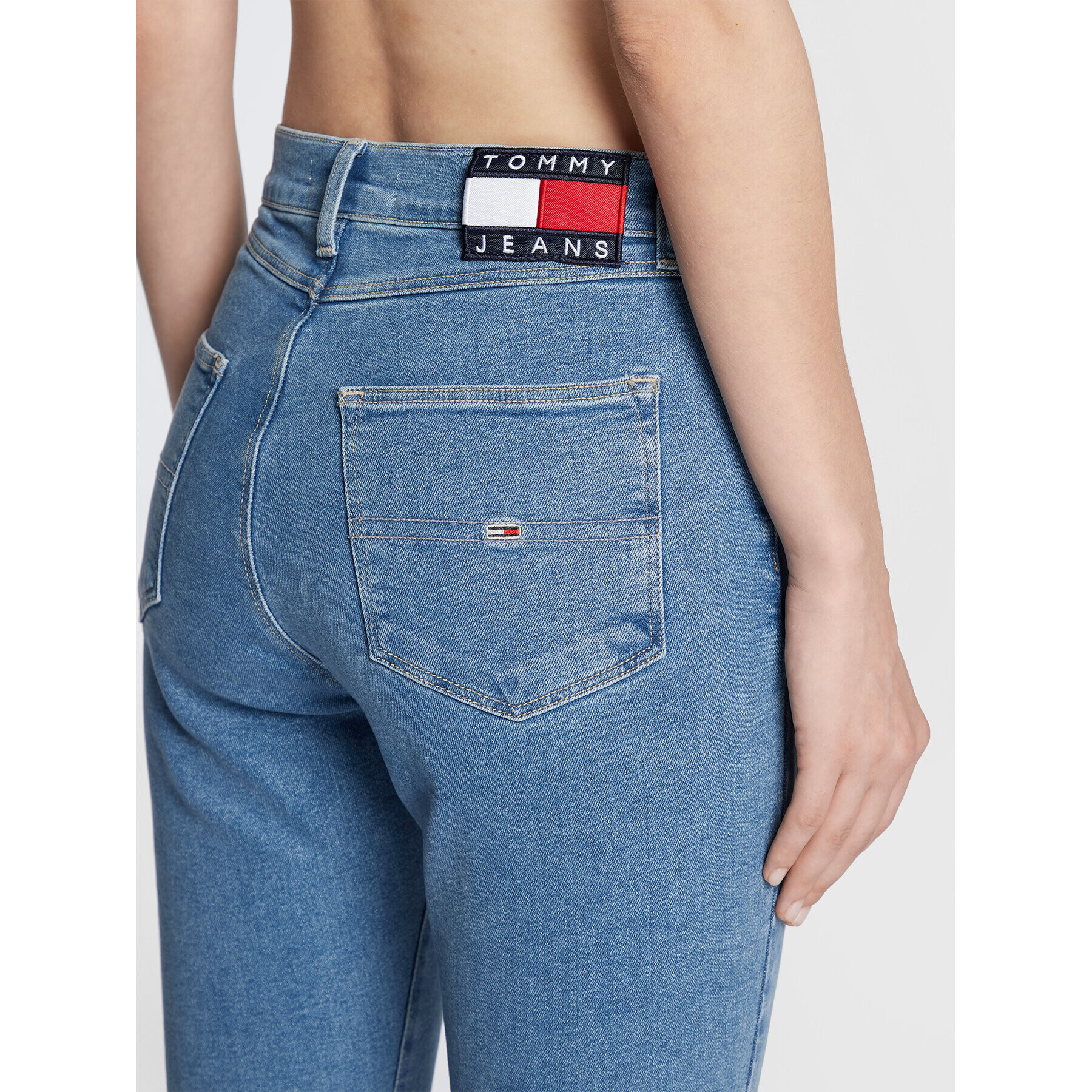 Tommy Jeans Blugi Sylvia DW0DW13900 Albastru Super Skinny Fit - Pled.ro