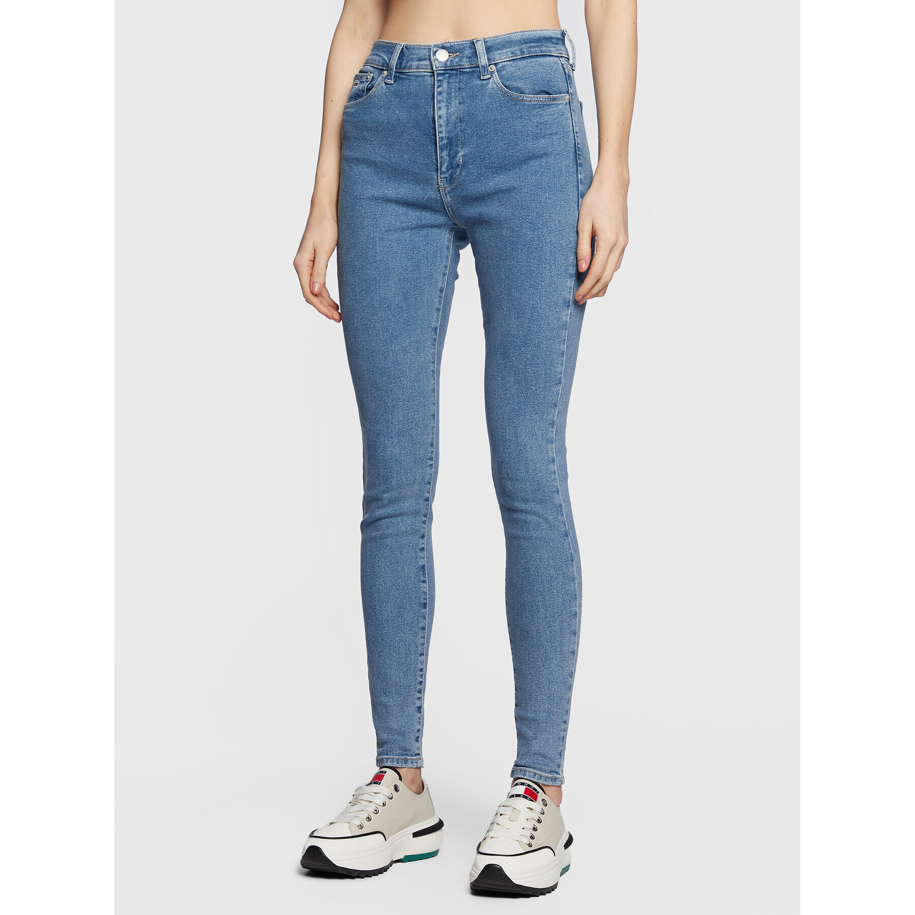 Tommy Jeans Blugi Sylvia DW0DW14794 Albastru Super Skinny Fit - Pled.ro