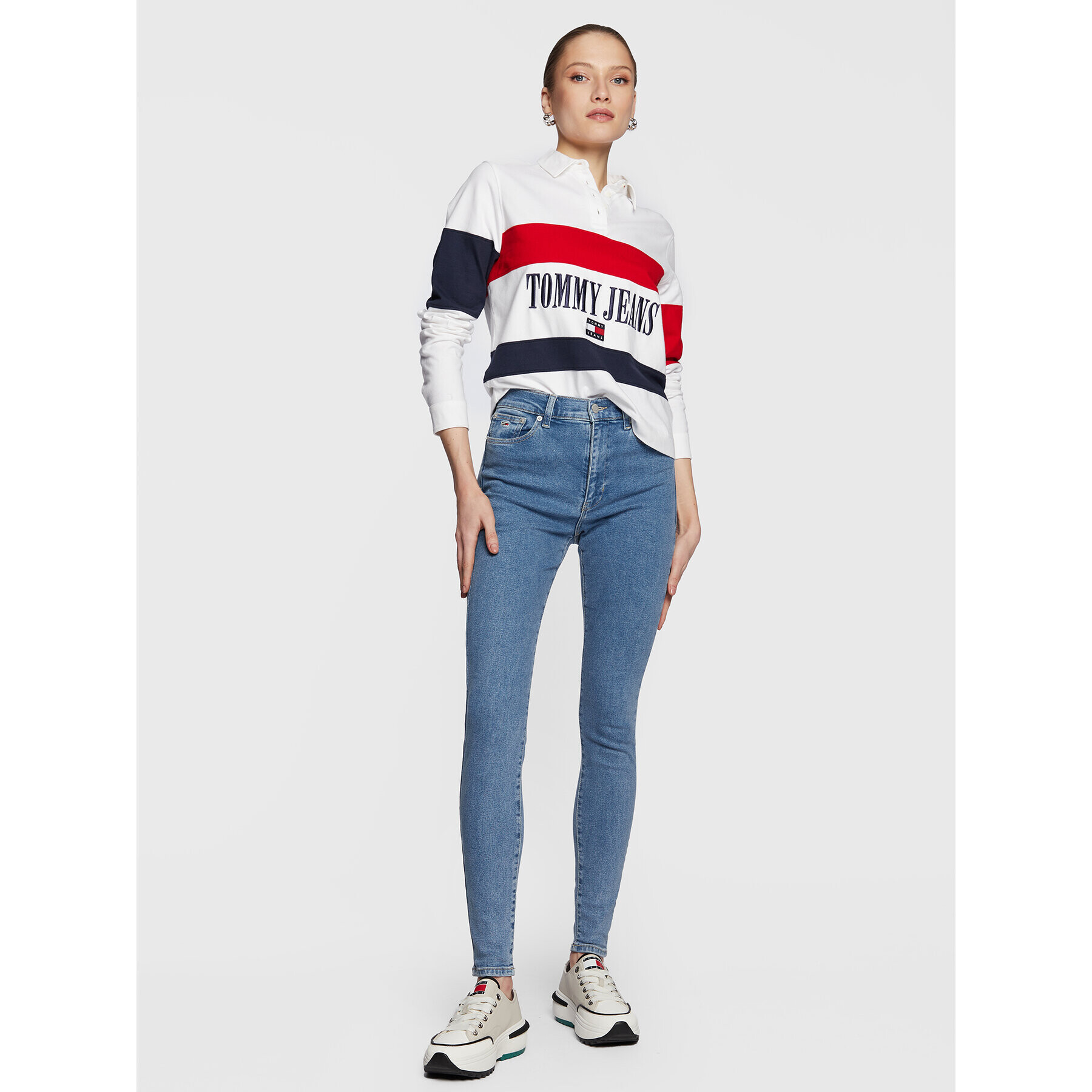 Tommy Jeans Blugi Sylvia DW0DW14794 Albastru Super Skinny Fit - Pled.ro