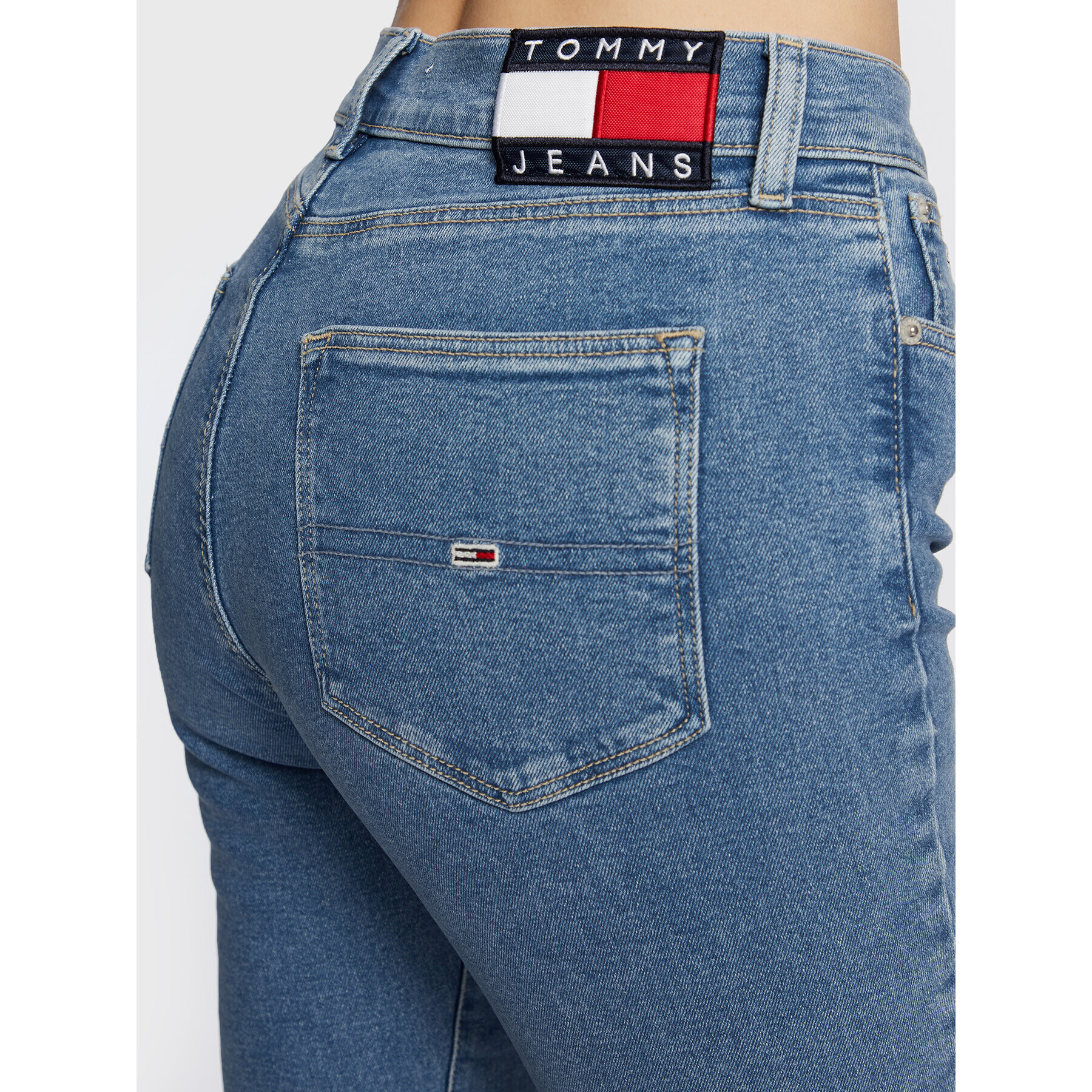 Tommy Jeans Blugi Sylvia DW0DW14794 Albastru Super Skinny Fit - Pled.ro