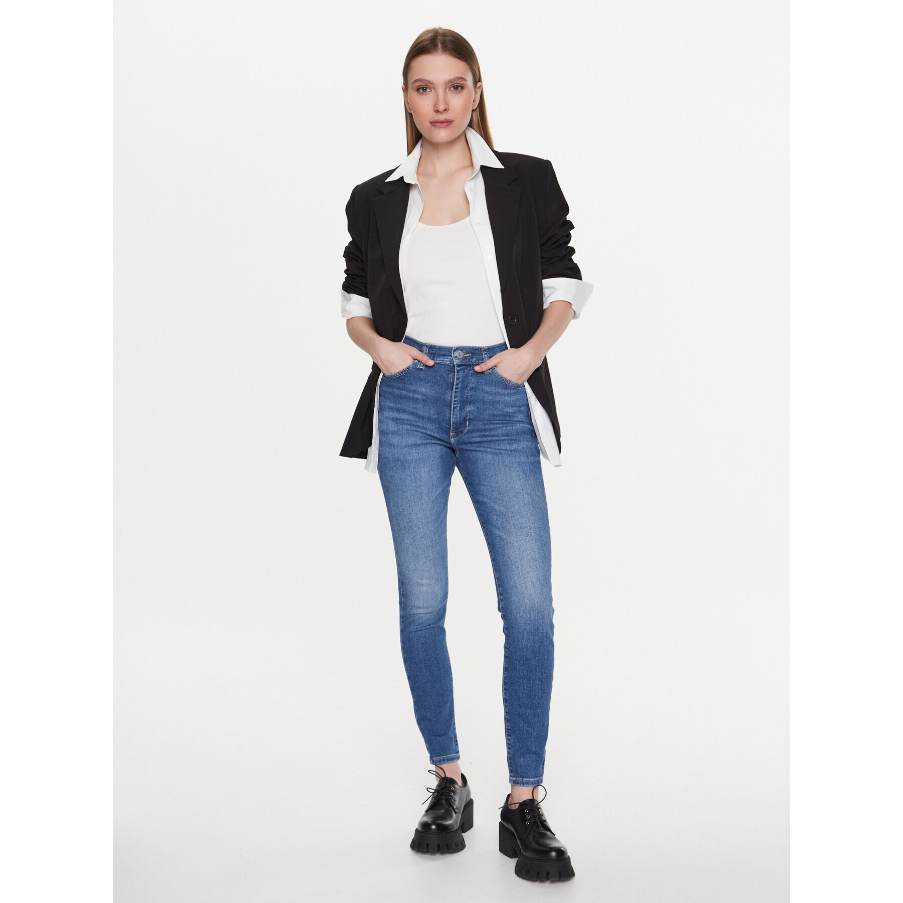 Tommy Jeans Blugi Sylvia DW0DW15491 Albastru Skinny Fit - Pled.ro