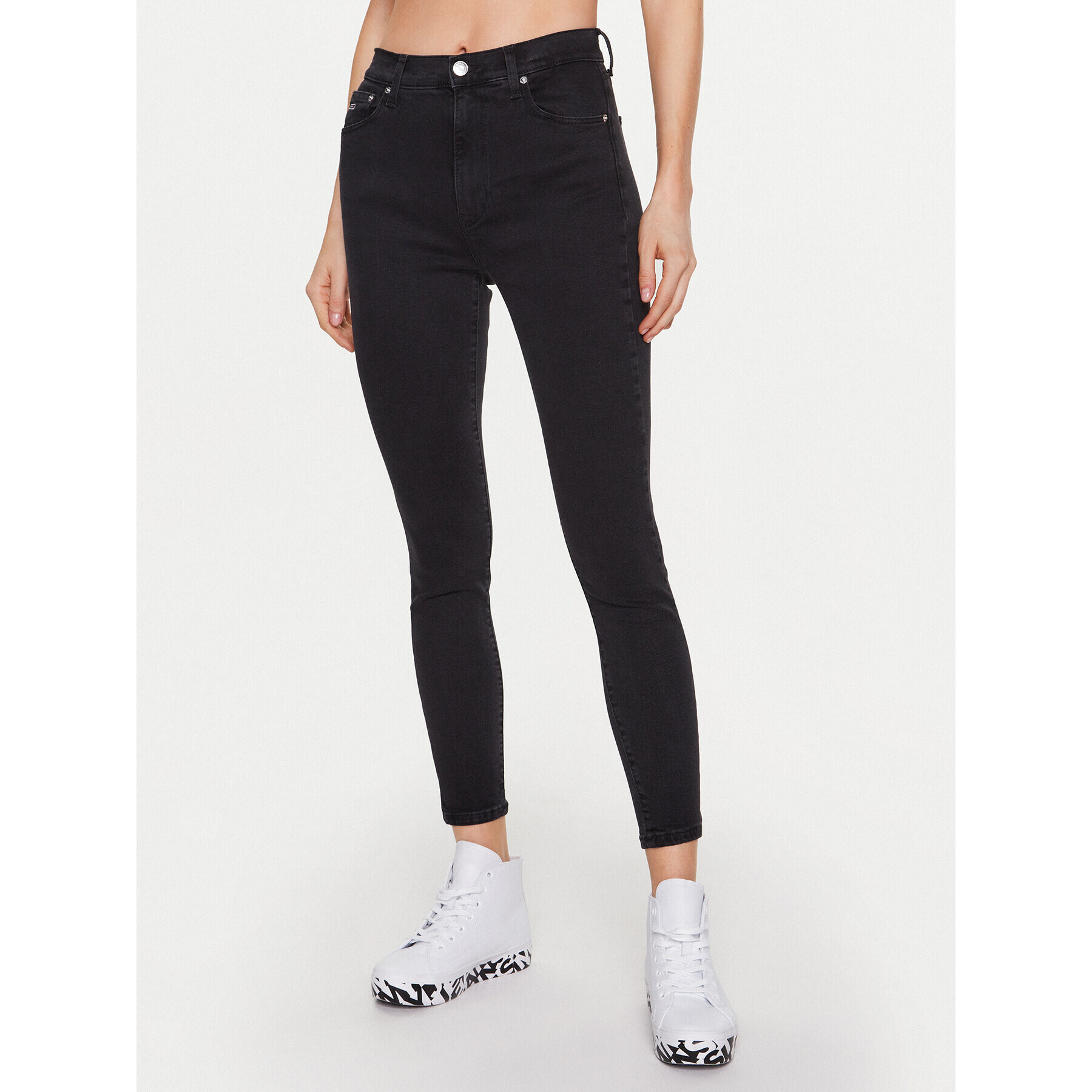 Tommy Jeans Blugi Sylvia DW0DW15509 Negru Super Skinny Fit - Pled.ro