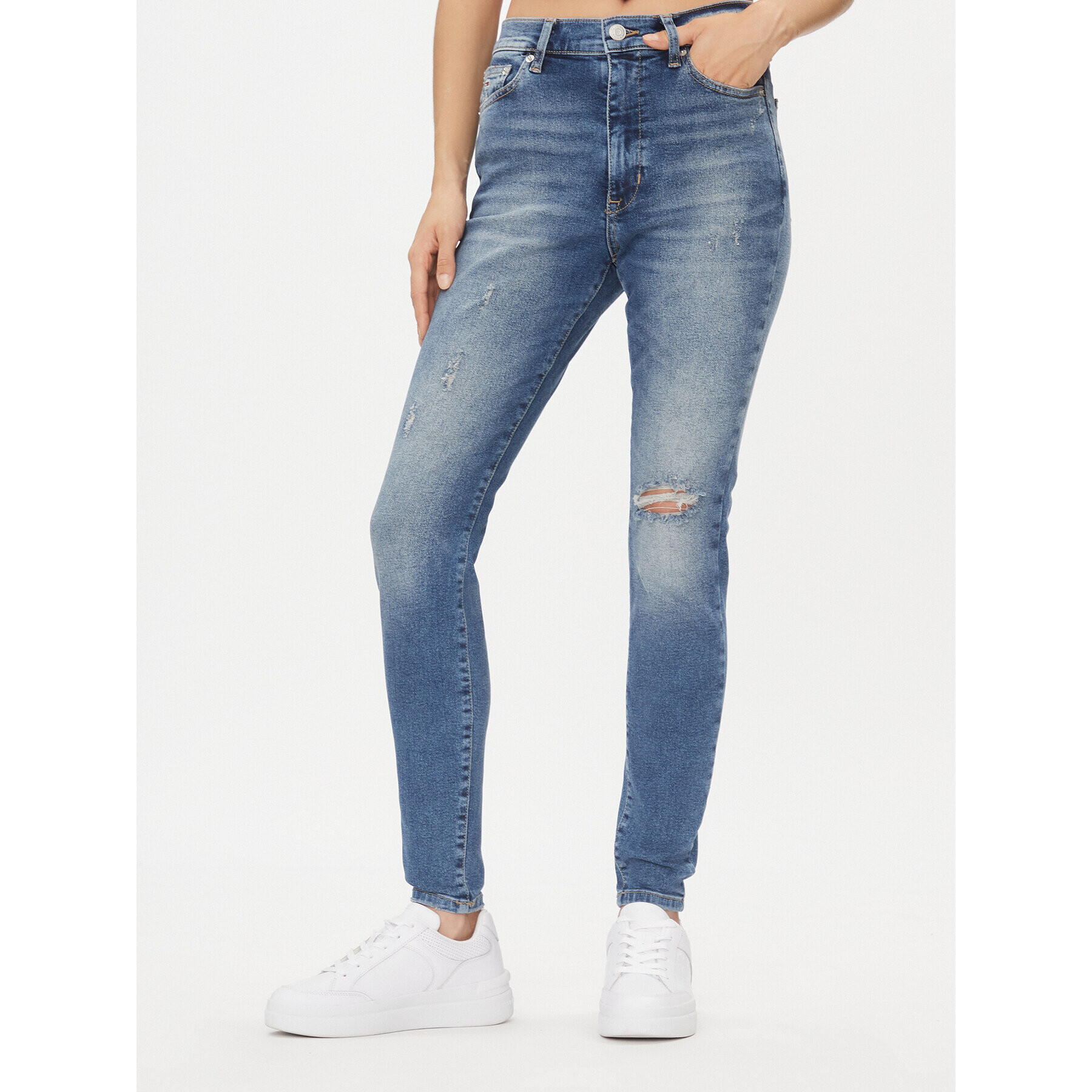 Tommy Jeans Blugi Sylvia DW0DW16030 Albastru Skinny Fit - Pled.ro