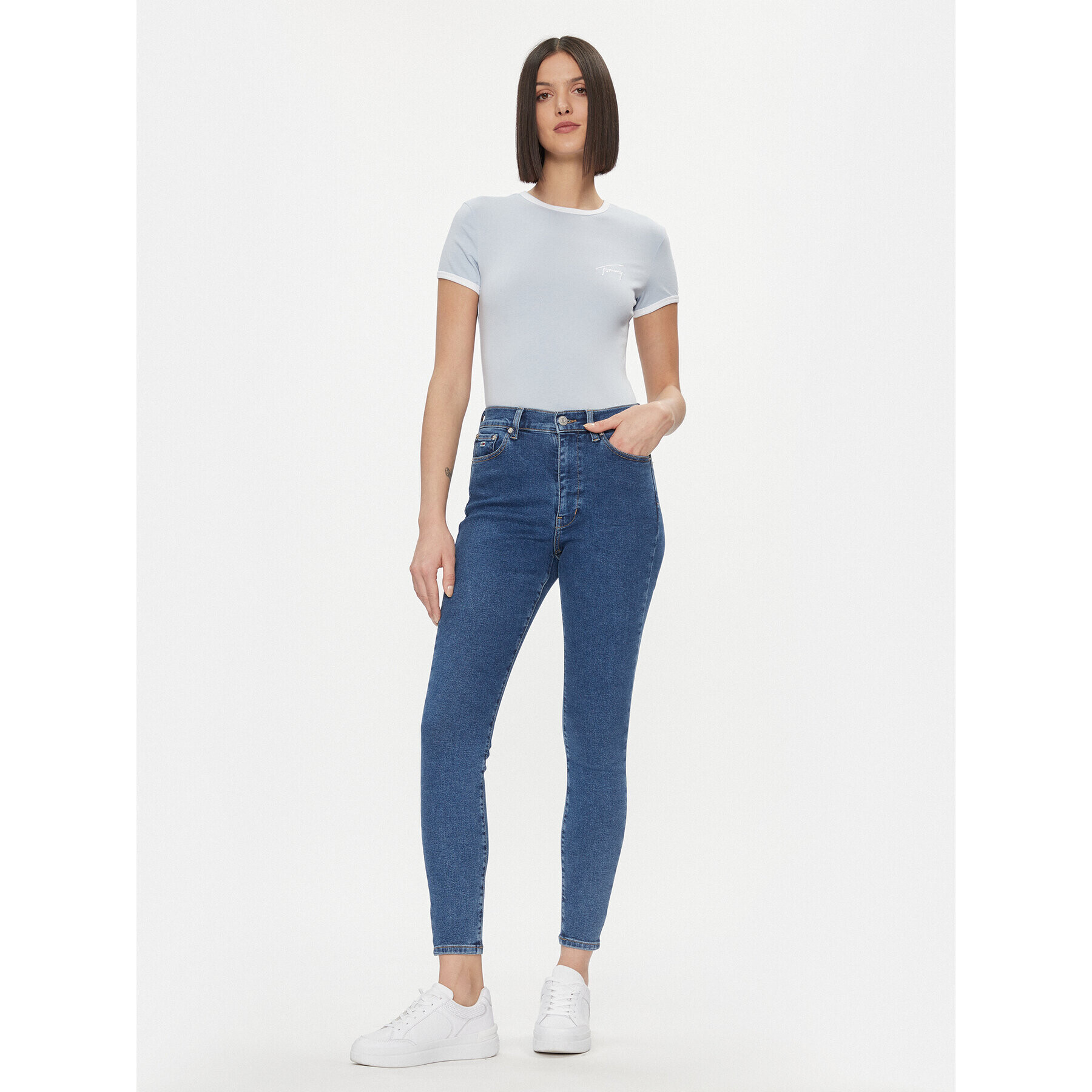 Tommy Jeans Blugi Sylvia DW0DW17147 Albastru Skinny Fit - Pled.ro